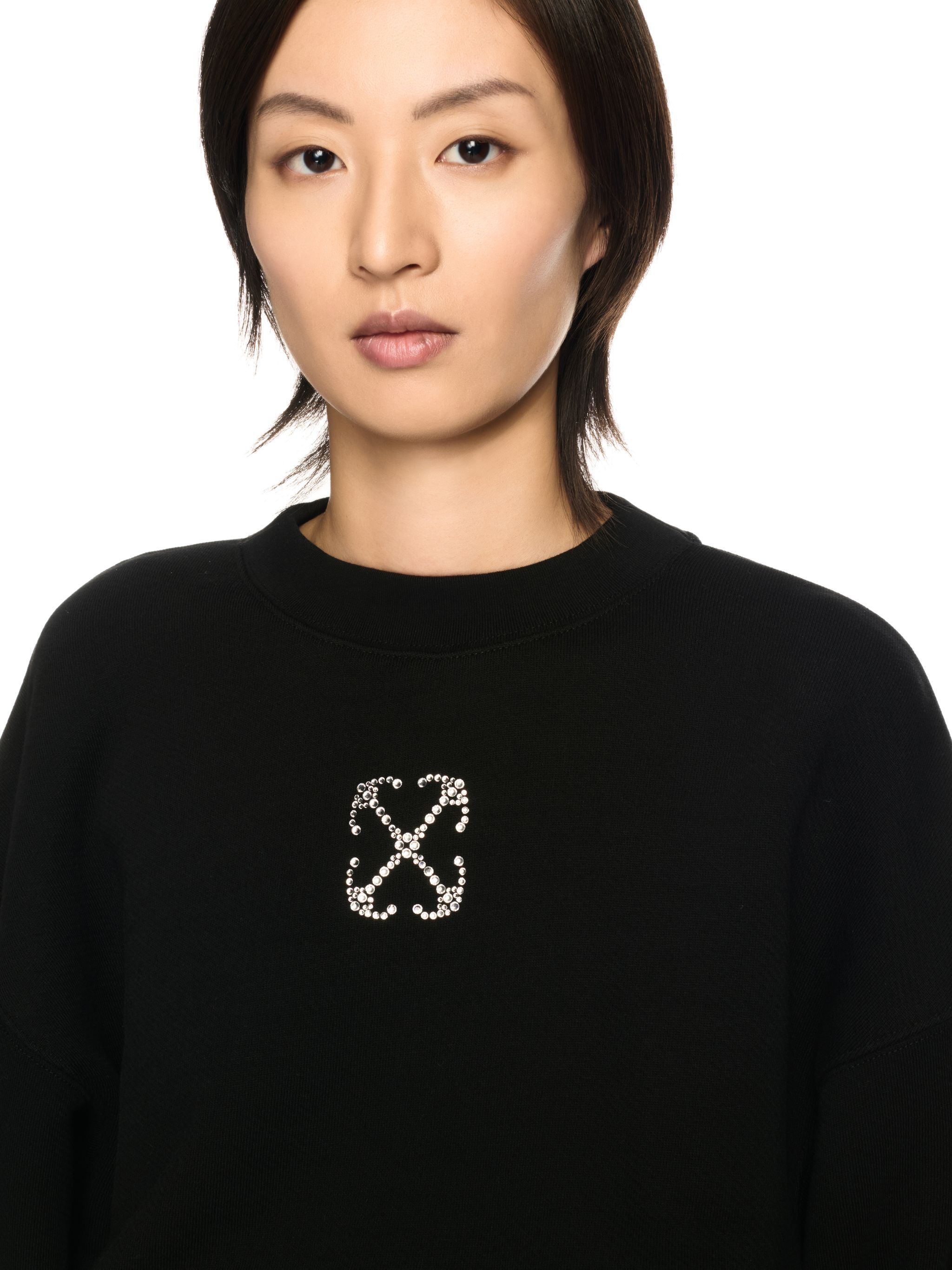 OFF WHITE Schwarzes Pfeil Jewel Cropped Sweatshirt SCHWARZ OWBA079S25FLE003