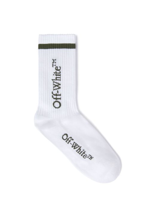 OFF WHITE Line Mid Bookish Calf Socks WHITE OWRA03DF24KNI001