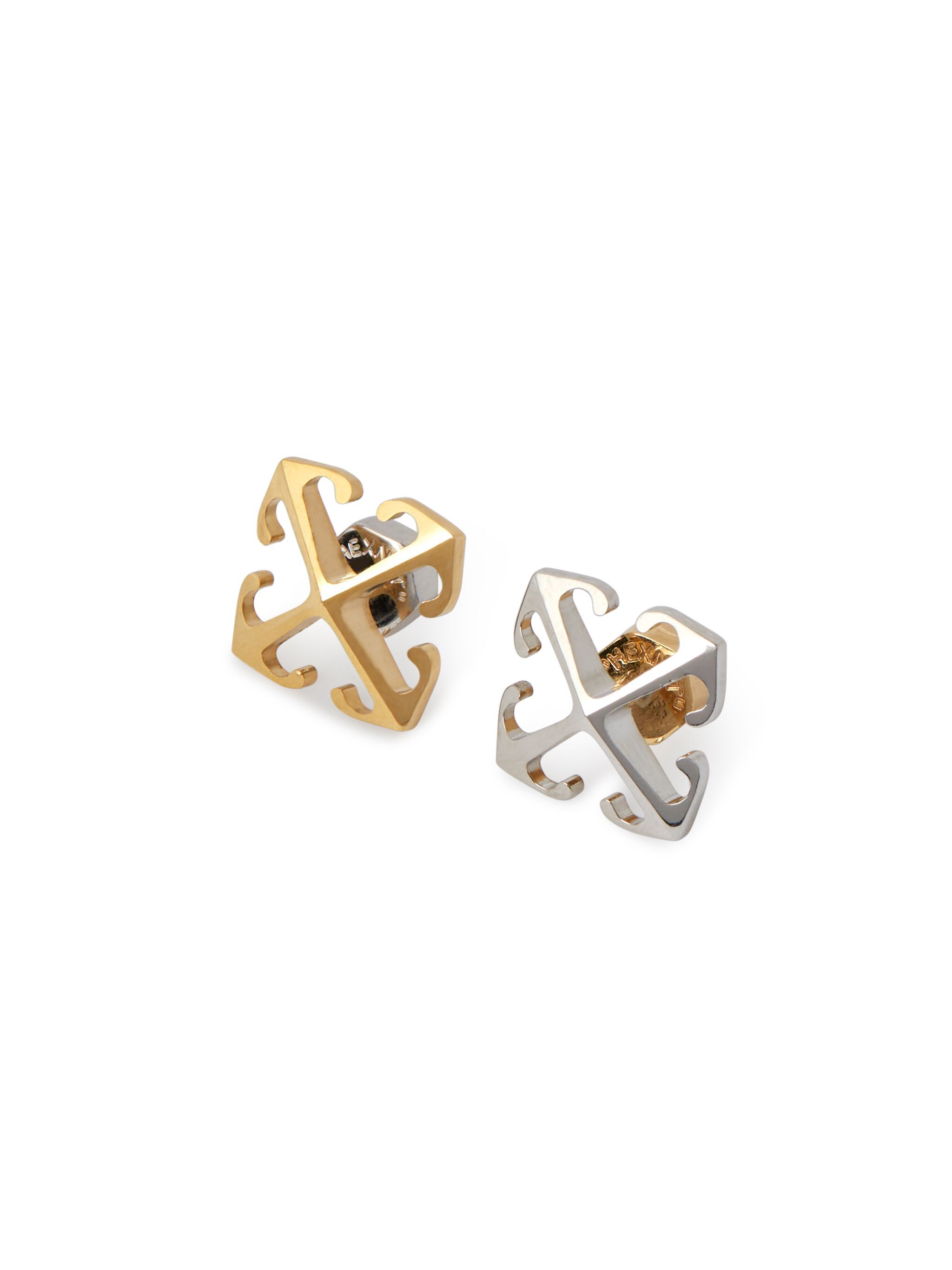 OFF WHITE Zweifarbige Mini-Pfeil-Ohrringe SILBER OWOD29MS25MET001