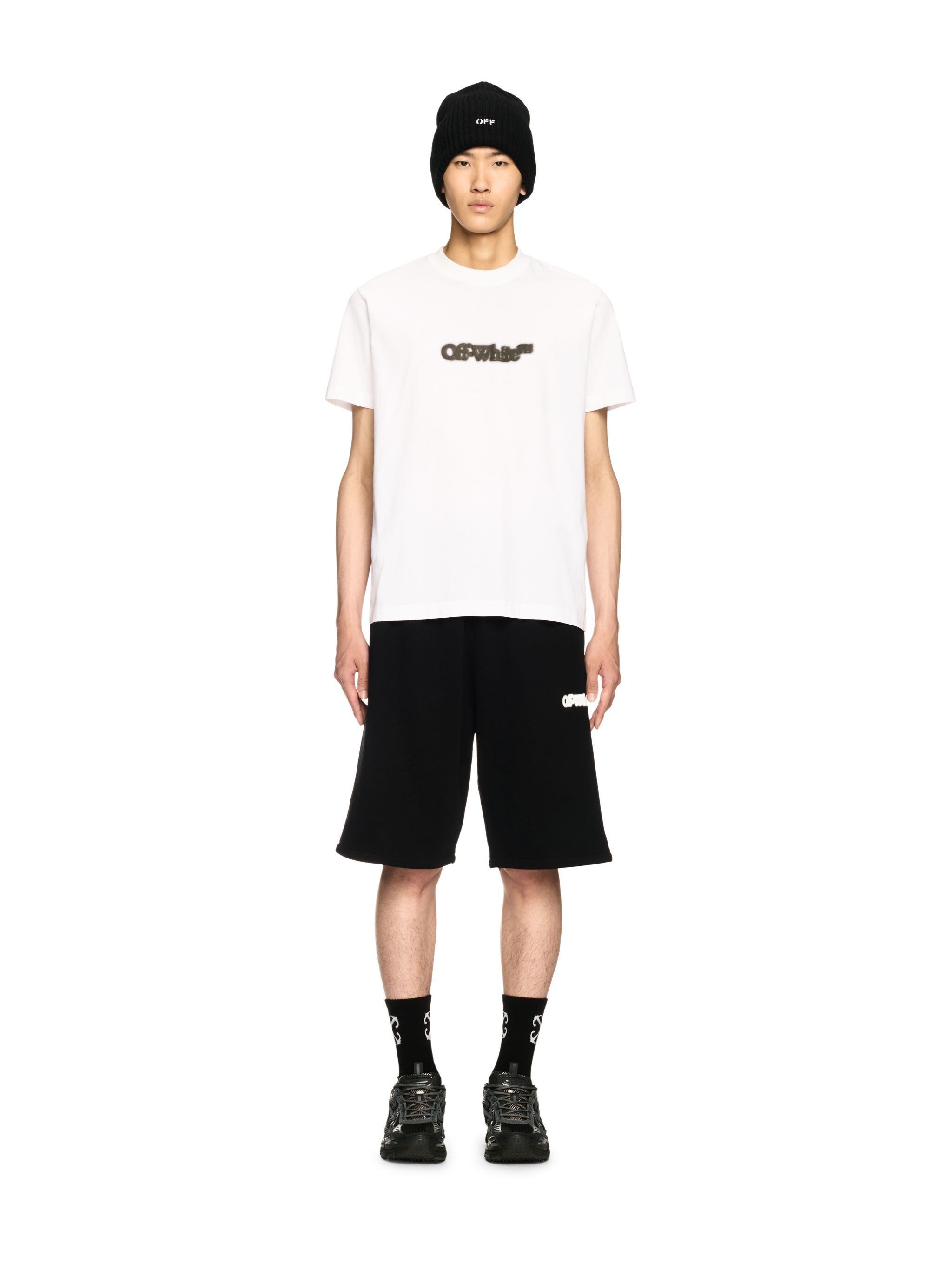 OFF WHITE Weißes T-Shirt Mit Gesprühtem Pfeil-Motiv WEISS OMAA027S25JER00B
