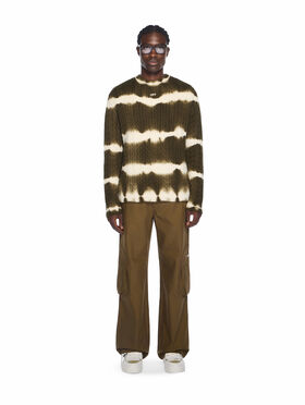 OFF WHITE Off Stamp Cable Knit Crewneck BEECH - CREAM OMHE20MF25KNI001