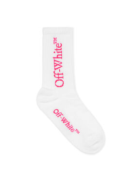 OFF WHITE Bookish Calf Socks WHITE - FUCHSIA OWRA035F25KNI002