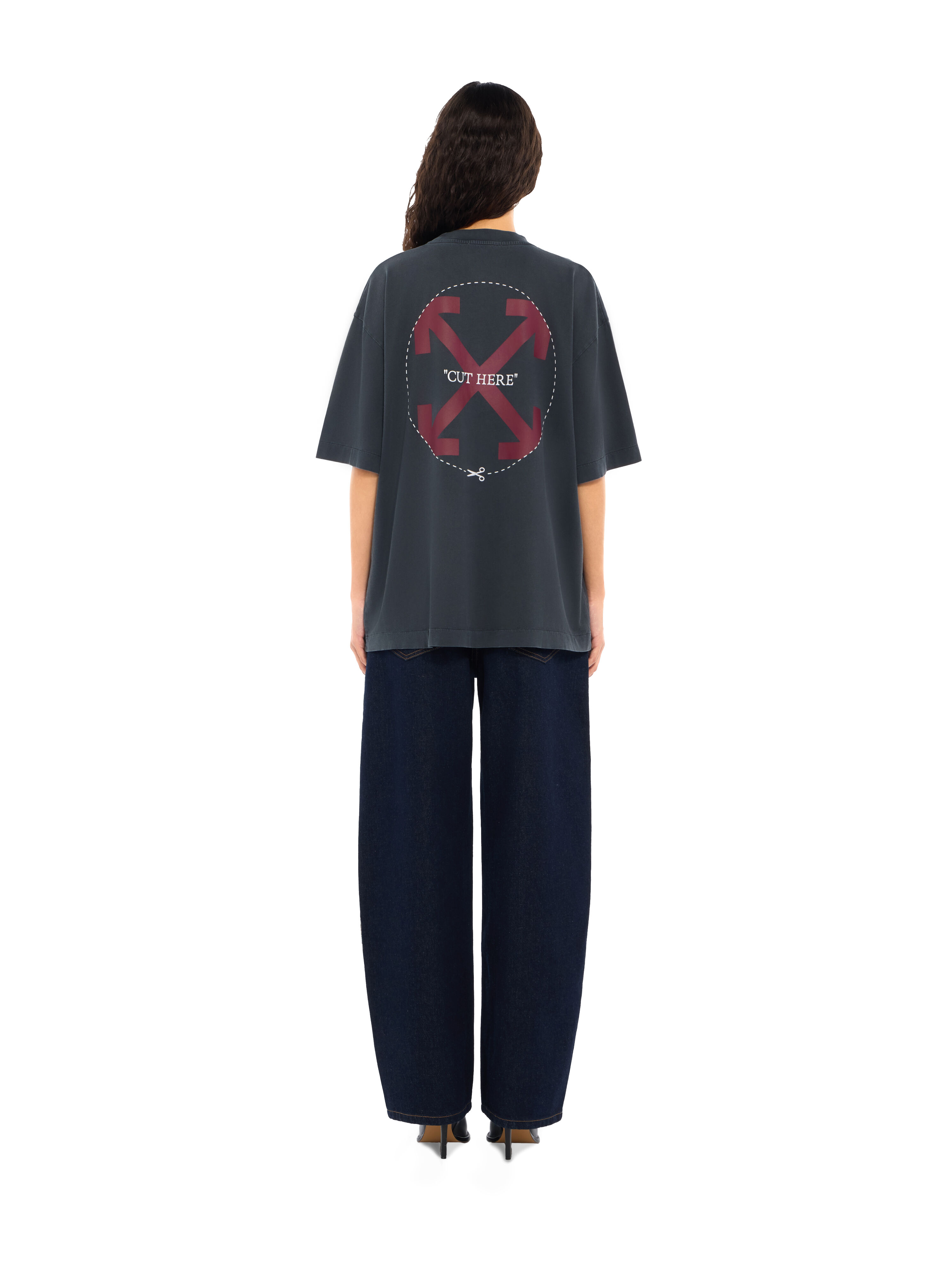 Cut Here Arrow Skate T-Shirt OFF WHITE Cut Here Arrow Skate T-Shirt Fade Out Black Port Royal 2FA00439T