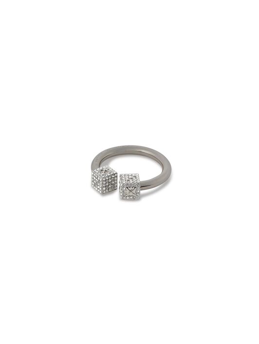 OFF WHITE Mini Dice Ring SILVER OMOC07CS25MET001