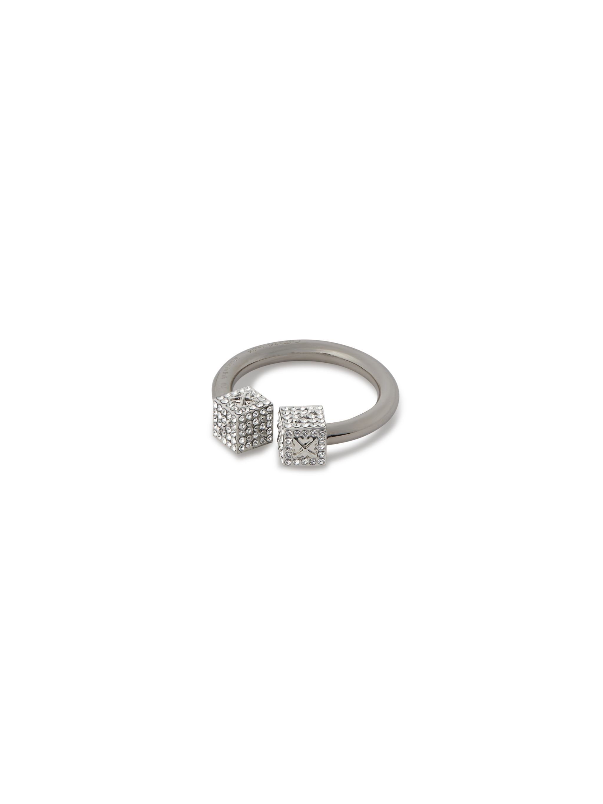 OFF WHITE Mini Dice Ring SILVER OMOC07CS25MET001