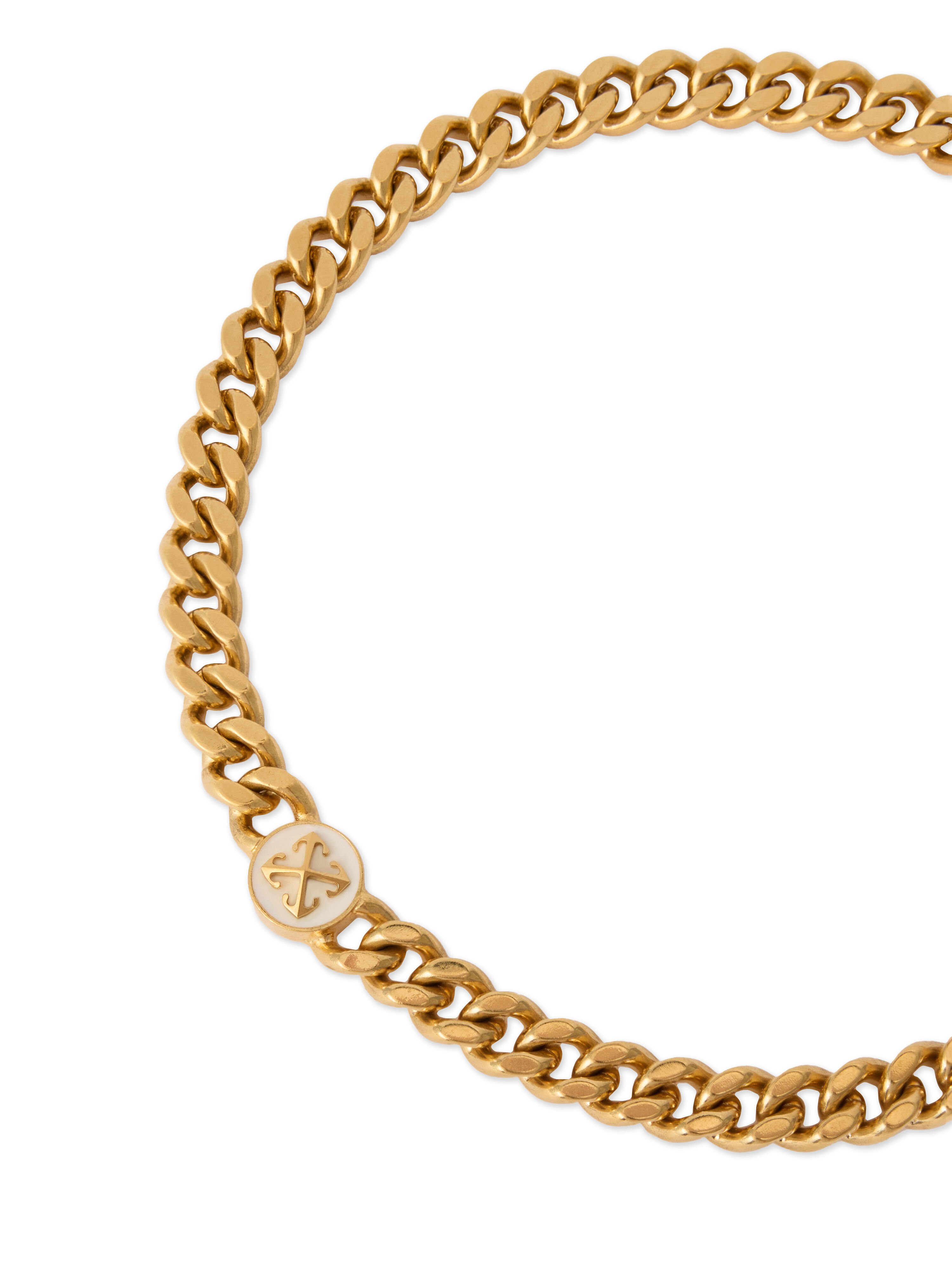 Round Arrow Necklace OFF WHITE Round Arrow Necklace GOLD - WHITE OWOB13UF25MET001