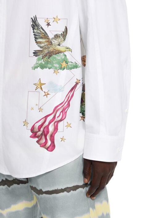 OFF WHITE Dream Arrow Poplin Overshirt WHITE 44MGE04XZ26F005