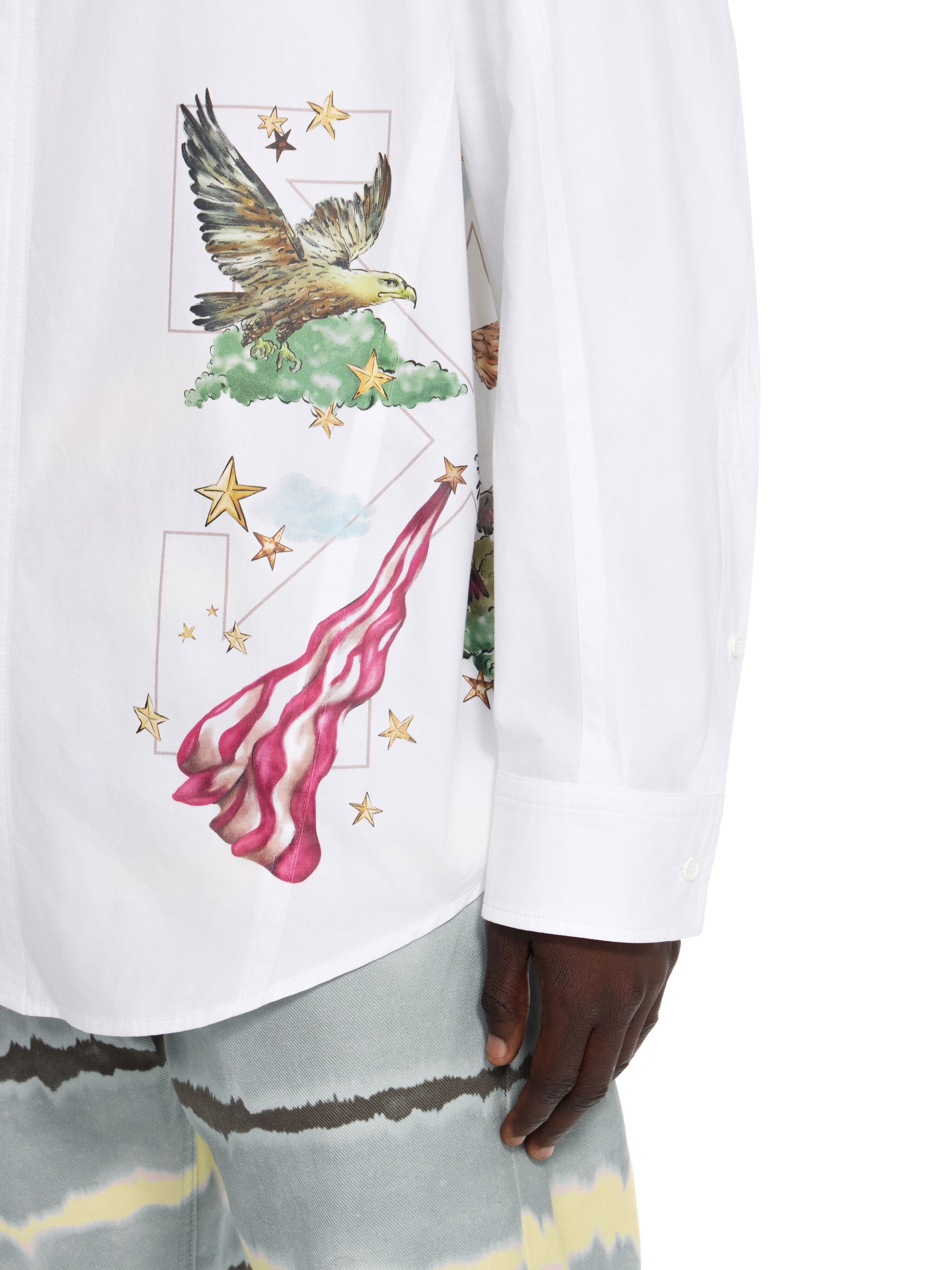OFF WHITE Dream Arrow Poplin Overshirt WHITE 44MGE04XZ26F005