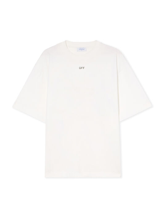 OFF WHITE Thinkman Arrow Skate Logo Tee WHITE - BLACK OMAA120F25JER008