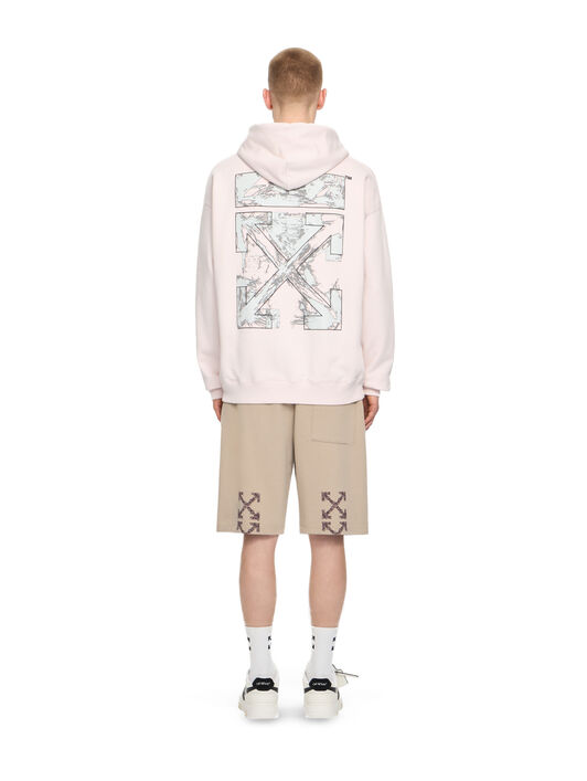 OFF WHITE Paint Arrow Skate Hoodie FADE OUT MAUVE MOR 44MBB085S26F00J