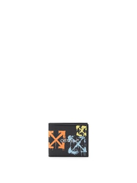 OFF WHITE Bookish Spray Arrow Bifold Wallet BLACK OMNC085S26LEA001
