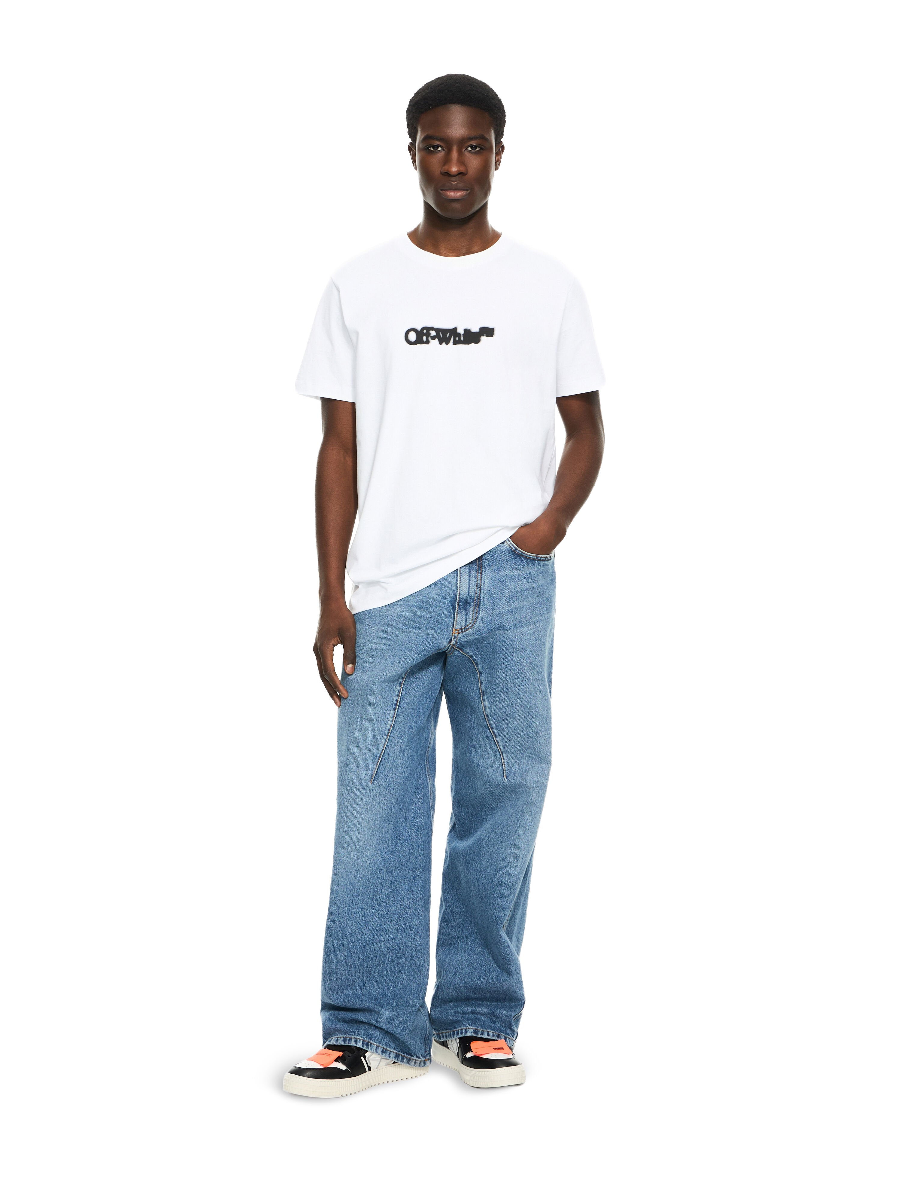 OFF WHITE Spray Arrow Slim T-shirt WHITE-BLACK 44MAA027G5J00I