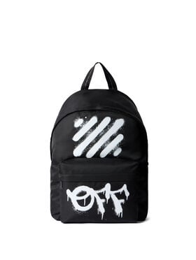 OFF WHITE Diagoonal Spray Backpack BLACK - WHITE OMNB123F25FAB001