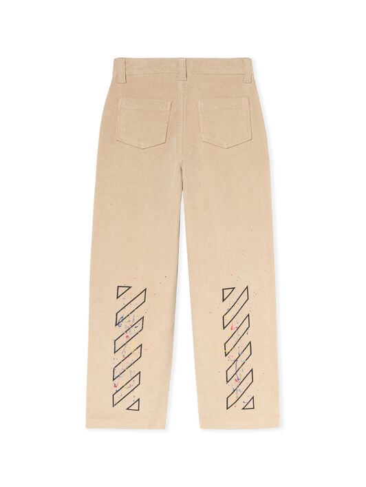 Diagonal Splat Corduroy Logo Pants OFF WHITE Diagonal Splat Corduroy Logo Pants SAND - BLACK OBCA00AF25FAB001