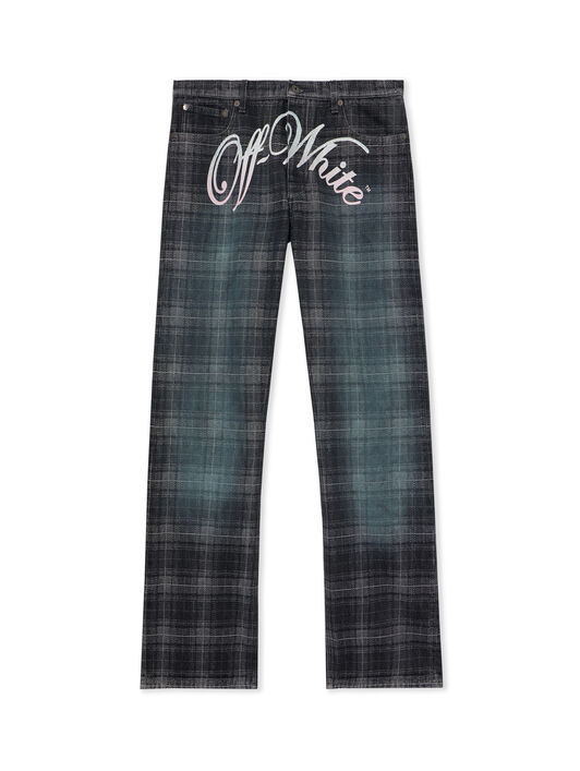 OFF WHITE Check Jacqaurd Slim Relax Jeans CHECK JAQUARD 44XYA18JS26D007