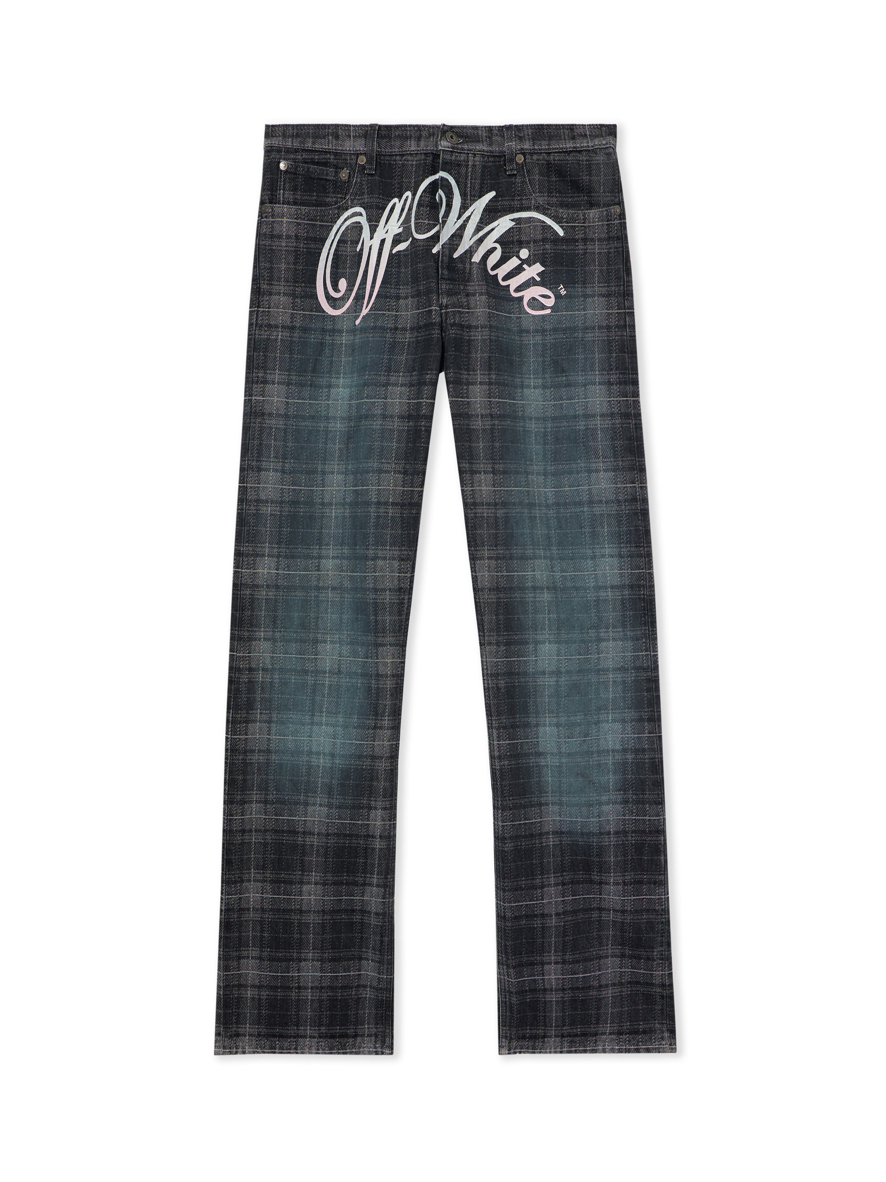 OFF WHITE Check Jacqaurd Slim Relax Jeans CHECK JAQUARD 44XYA18JS26D007