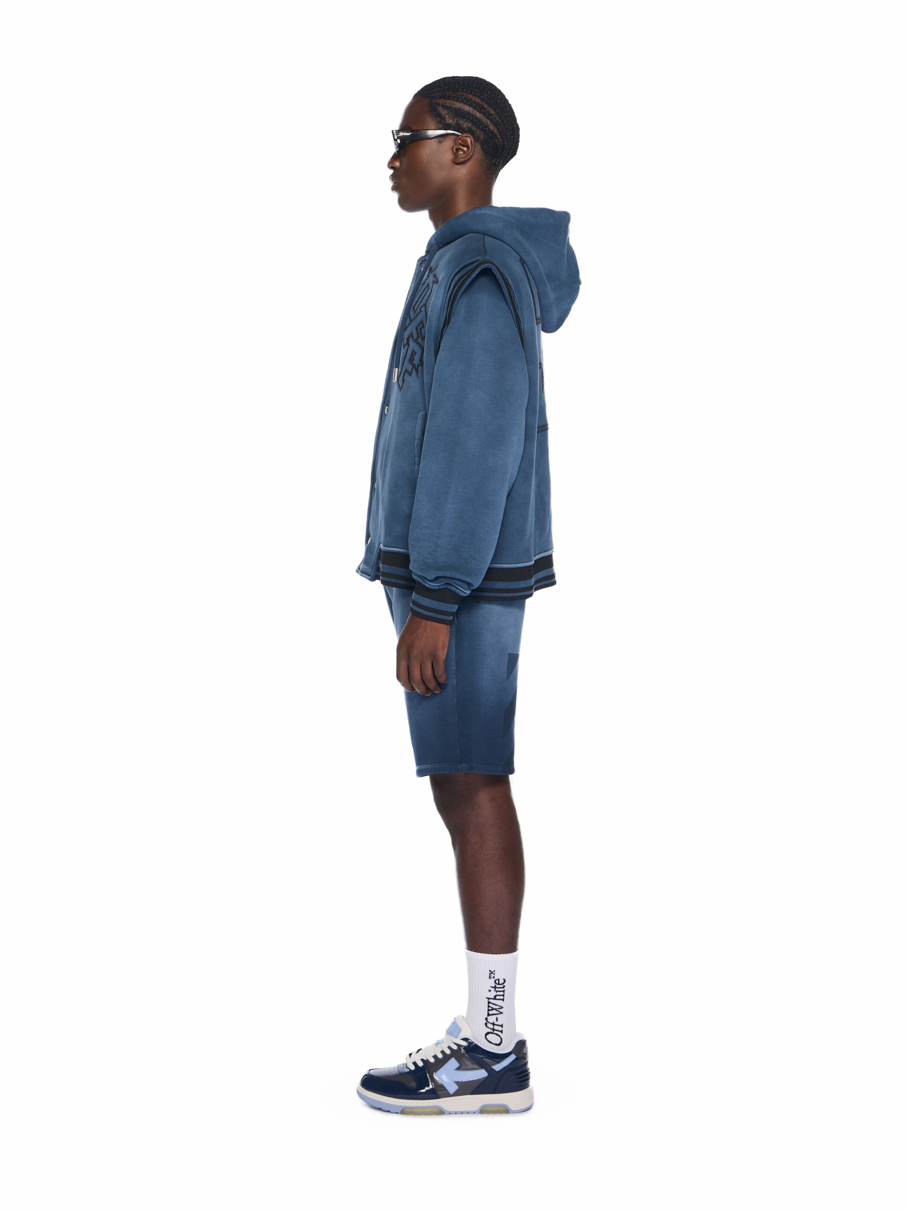 Arrow Fleece Varsity Hoodie in VINTAGE DARK SAPPHIRE - VINTAGE
