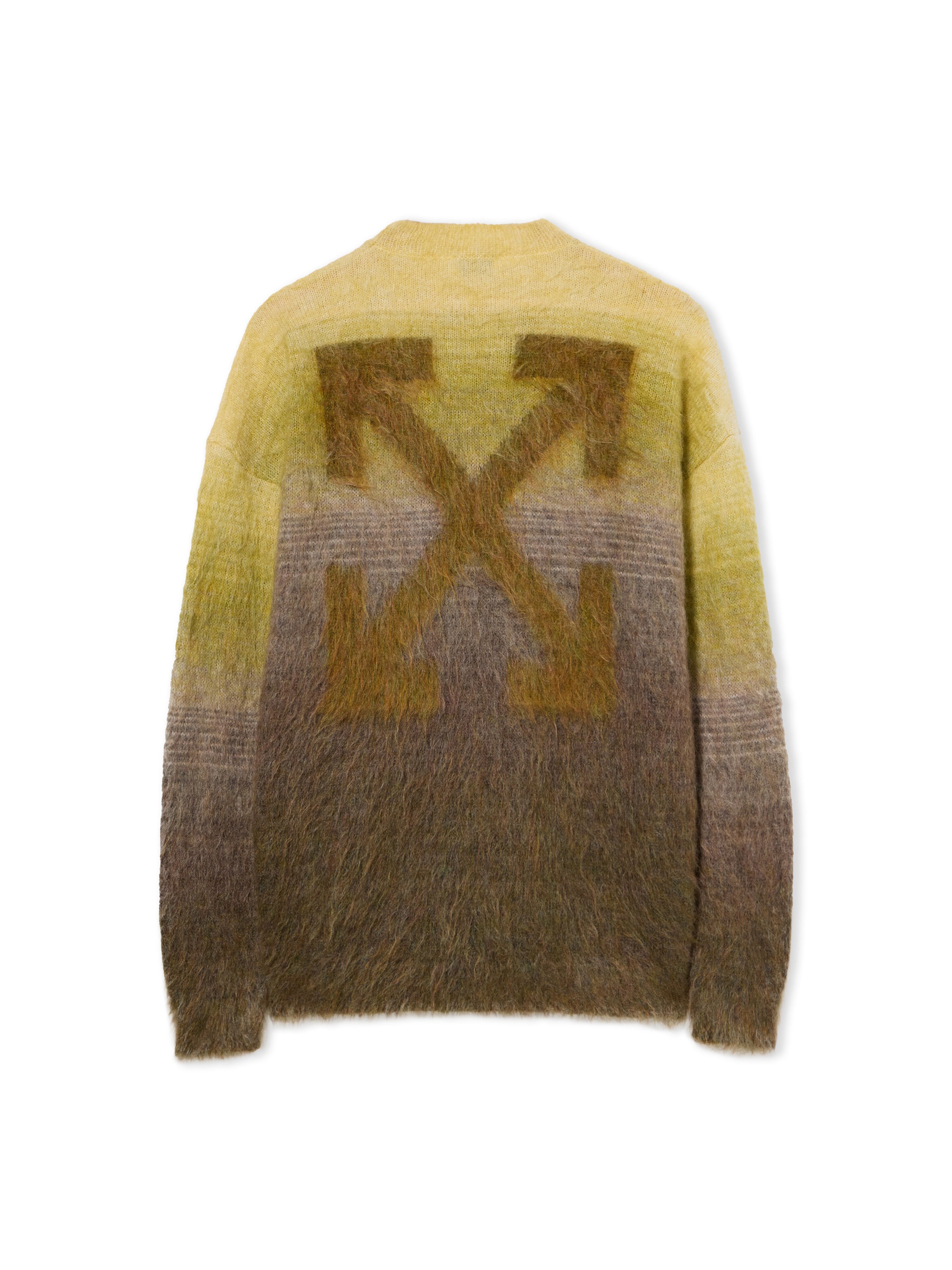 OFF WHITE Mohair Arrow Gradient Crewneck Sweater GREEN MOSS - BEECH OMHE170F25KNI001