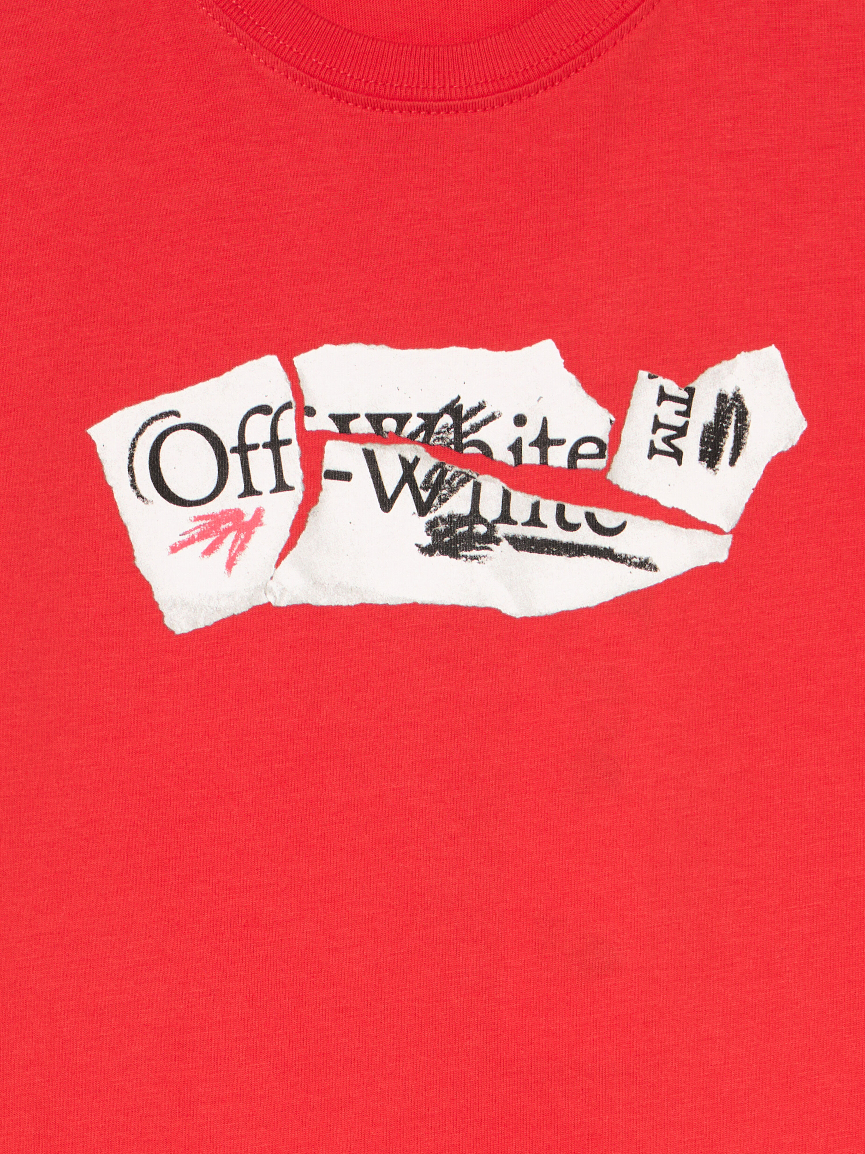 OFF WHITE Arrow Collage T-Shirt RED - WHITE OBAA002F25JER004