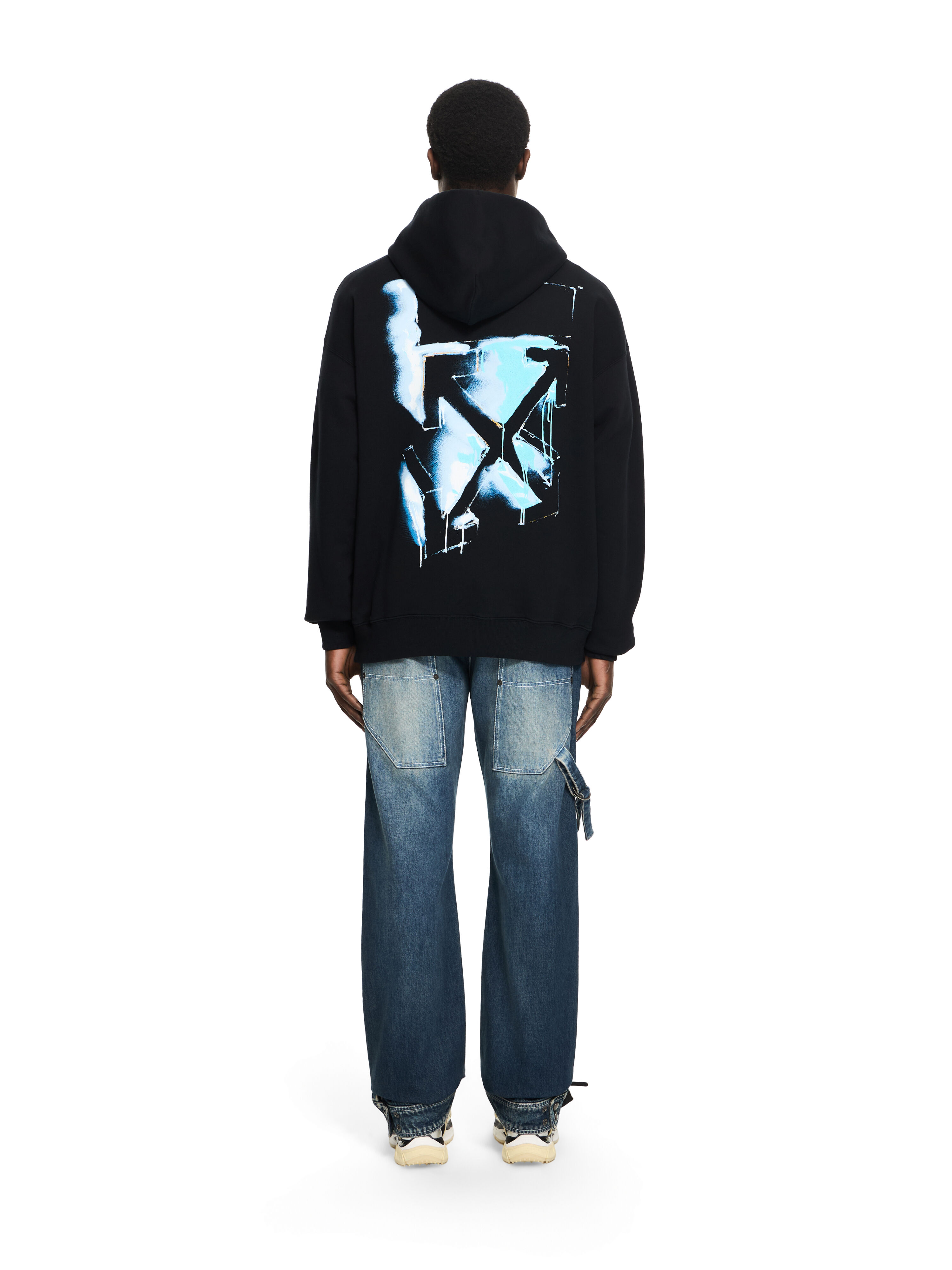 OFF WHITE 3D Spray Arrow Skate Hoodie BLACK 44MBB085S26F00G