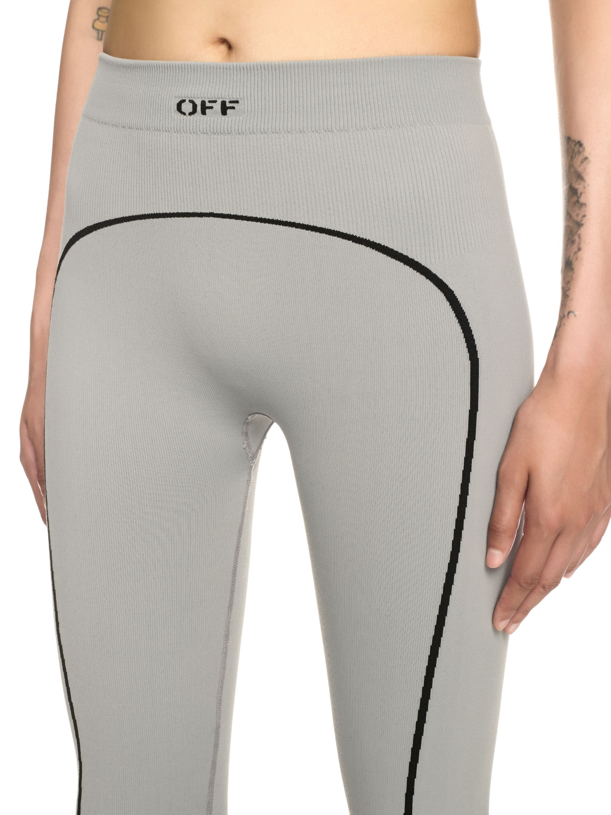 OFF WHITE Gray Stamp Seamless Leggings GREY OWVV015S25KNI001