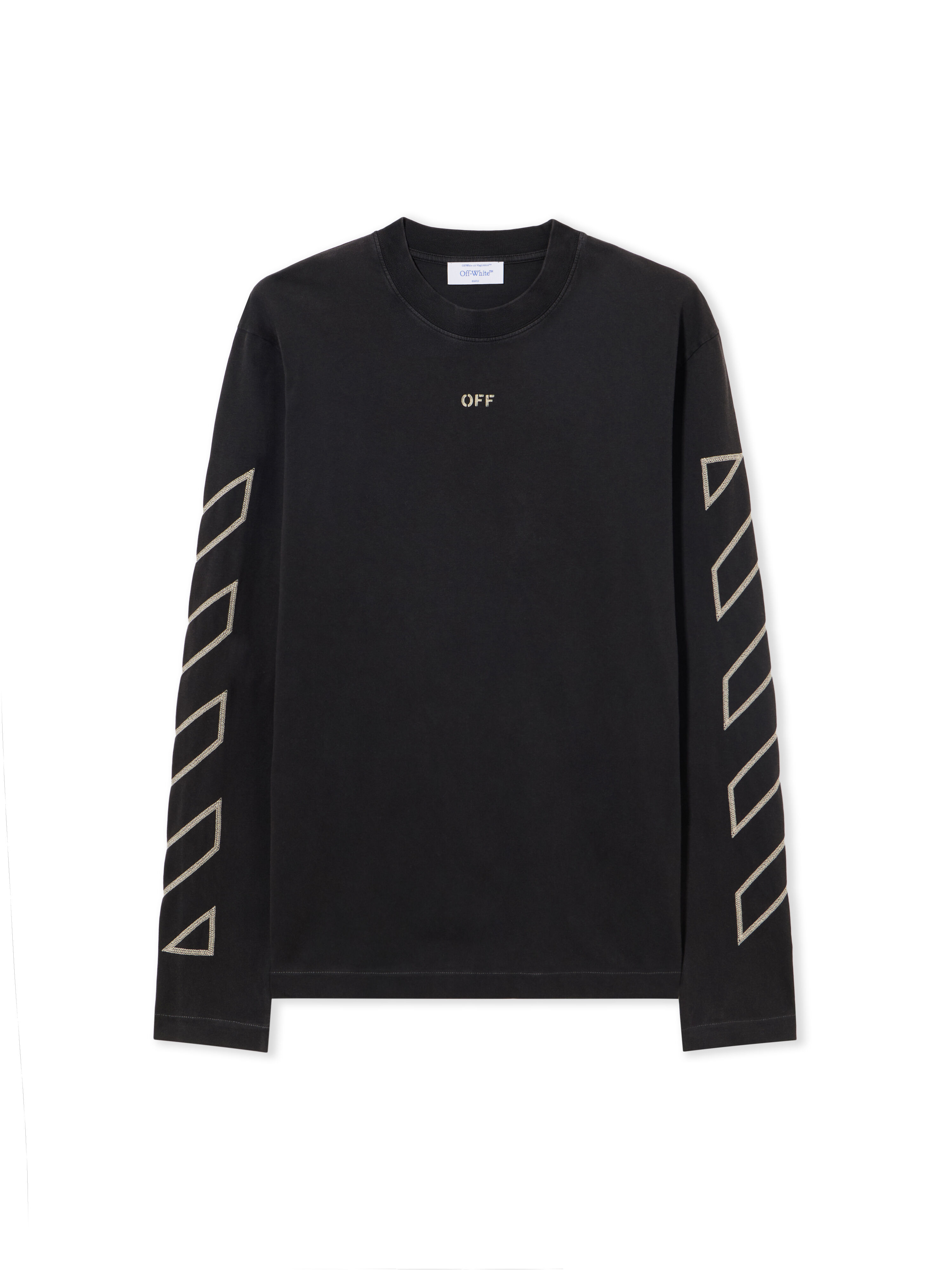 OFF WHITE Martyrdom Arrow Skate L/S T-Shirt VINTAGE BLACK - CREME BRULÉE OMAB086S25JER004
