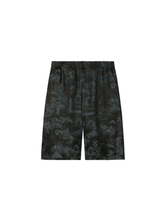 OFF WHITE Black Jacquard Fresco Bowling Shorts BLACK OMCB092S25FAB002