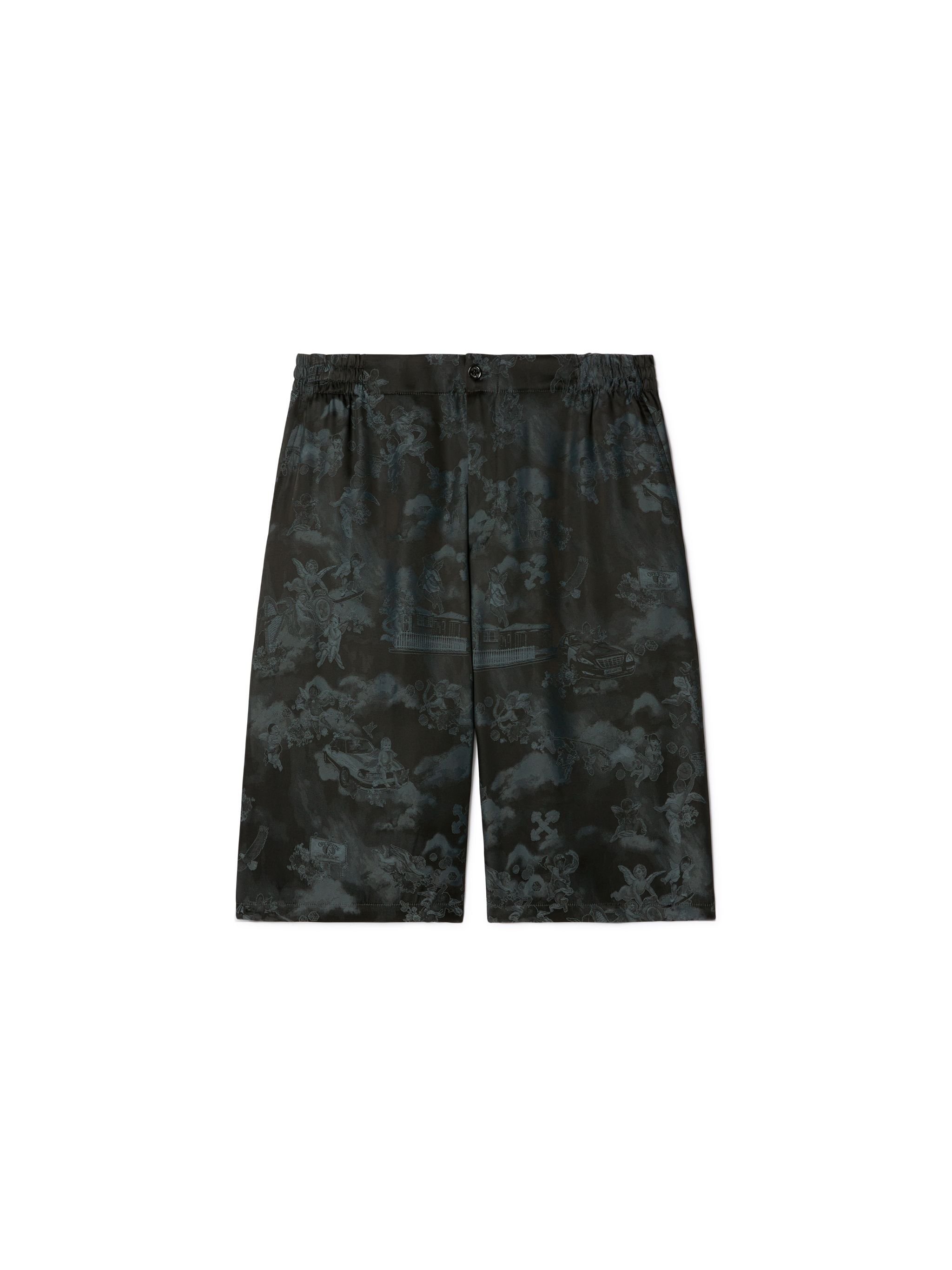 OFF WHITE Black Jacquard Fresco Bowling Shorts BLACK OMCB092S25FAB002