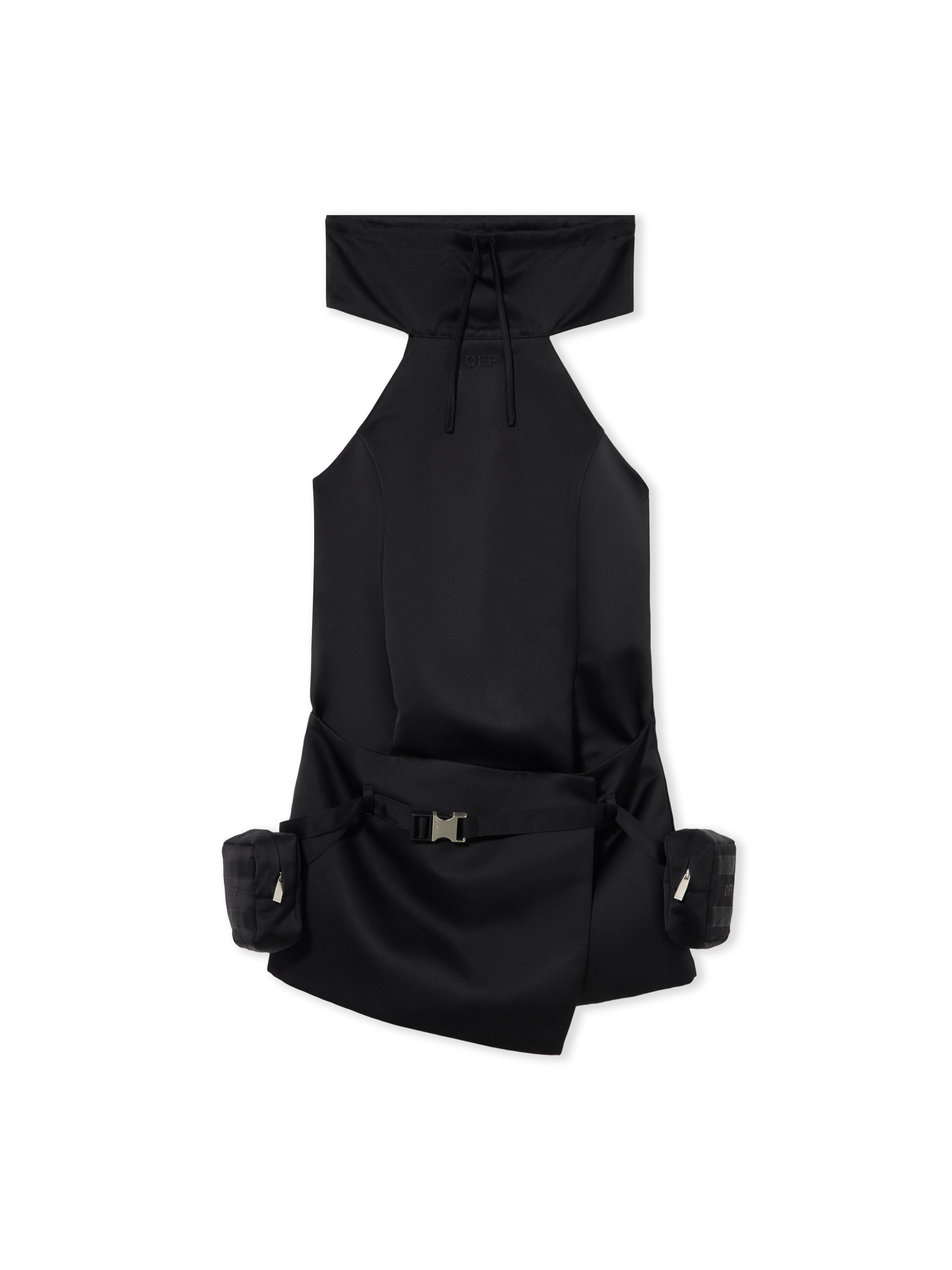 OFF WHITE Duchesse Pkt Belt Dress Black-Black 2FU00242T