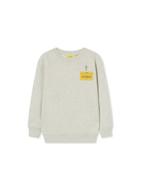 OFF WHITE Arrow Tape Crewneck Sweatshirt GREY MELANGE 44BBA001F26F00B