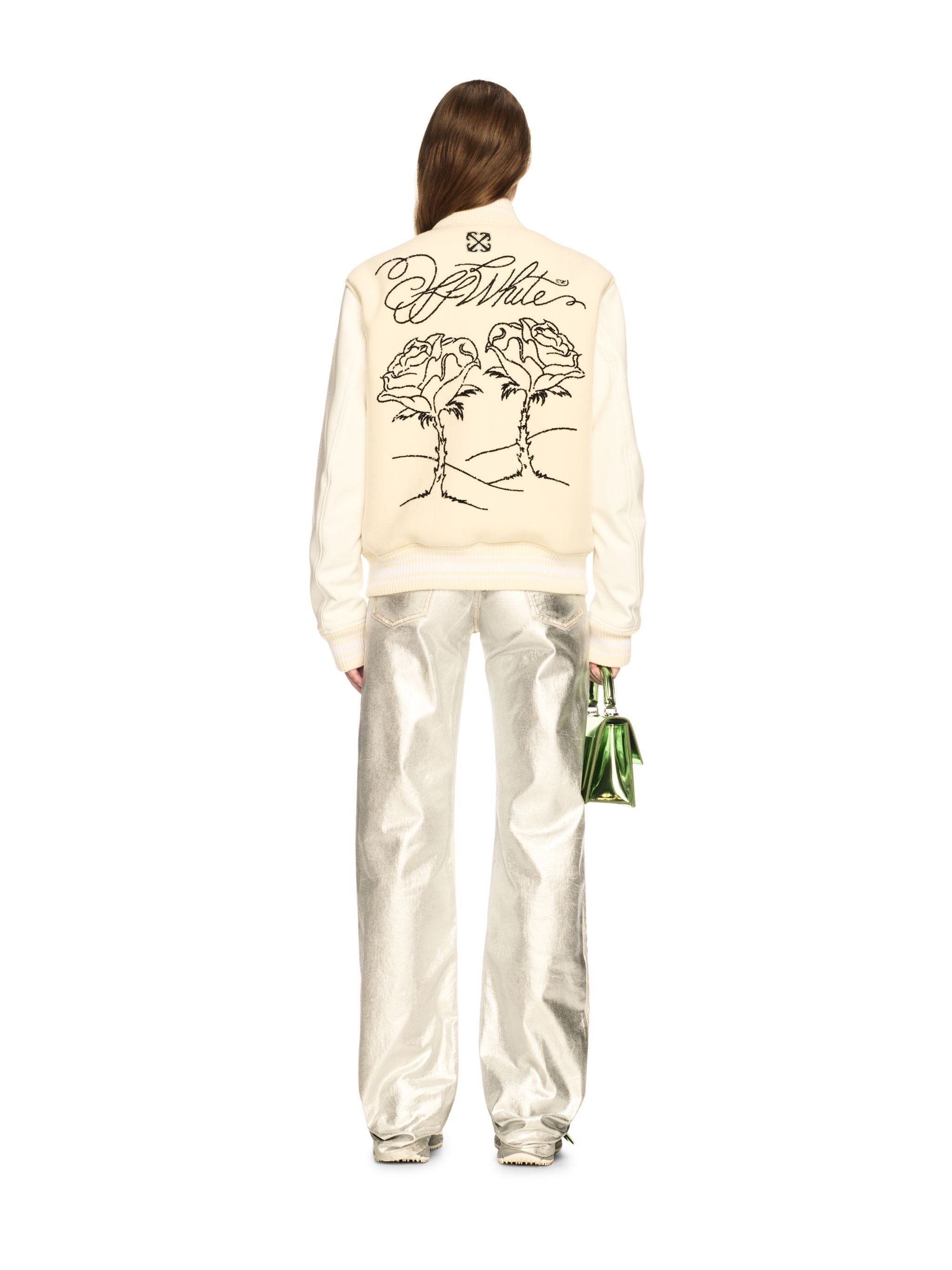 OFF WHITE Weiße Valley Cargojacke Mit Rosen NEUTRAL OWEK006S25FAB001