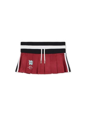 OFF WHITE Track Pleated Serena Skirt RED DAHLIA-BLUEBIRD OWCN001F25JER001