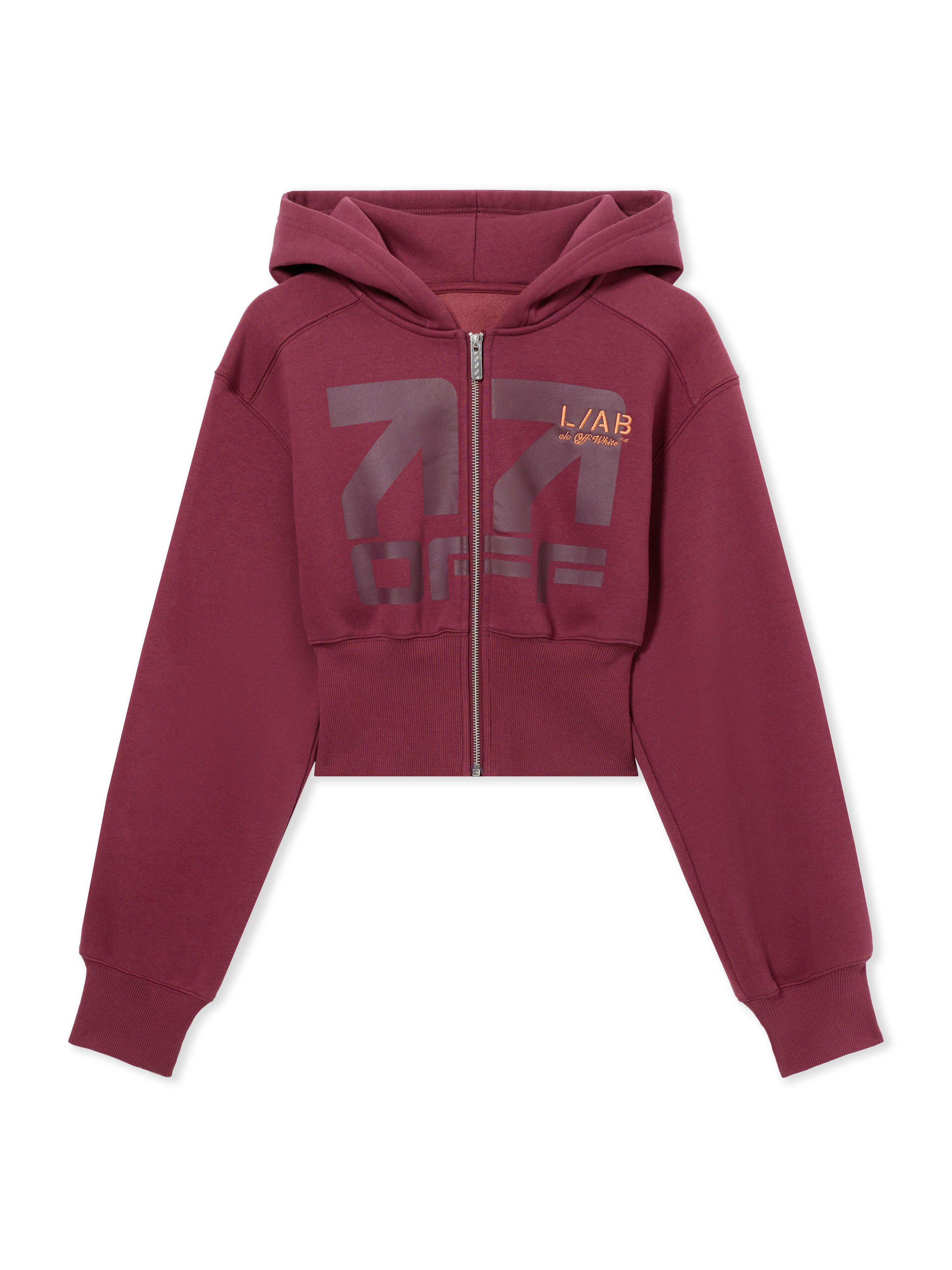 LAB L/AB Logo Cropped Boxy Jacket Burgundy LABF2639G00040T