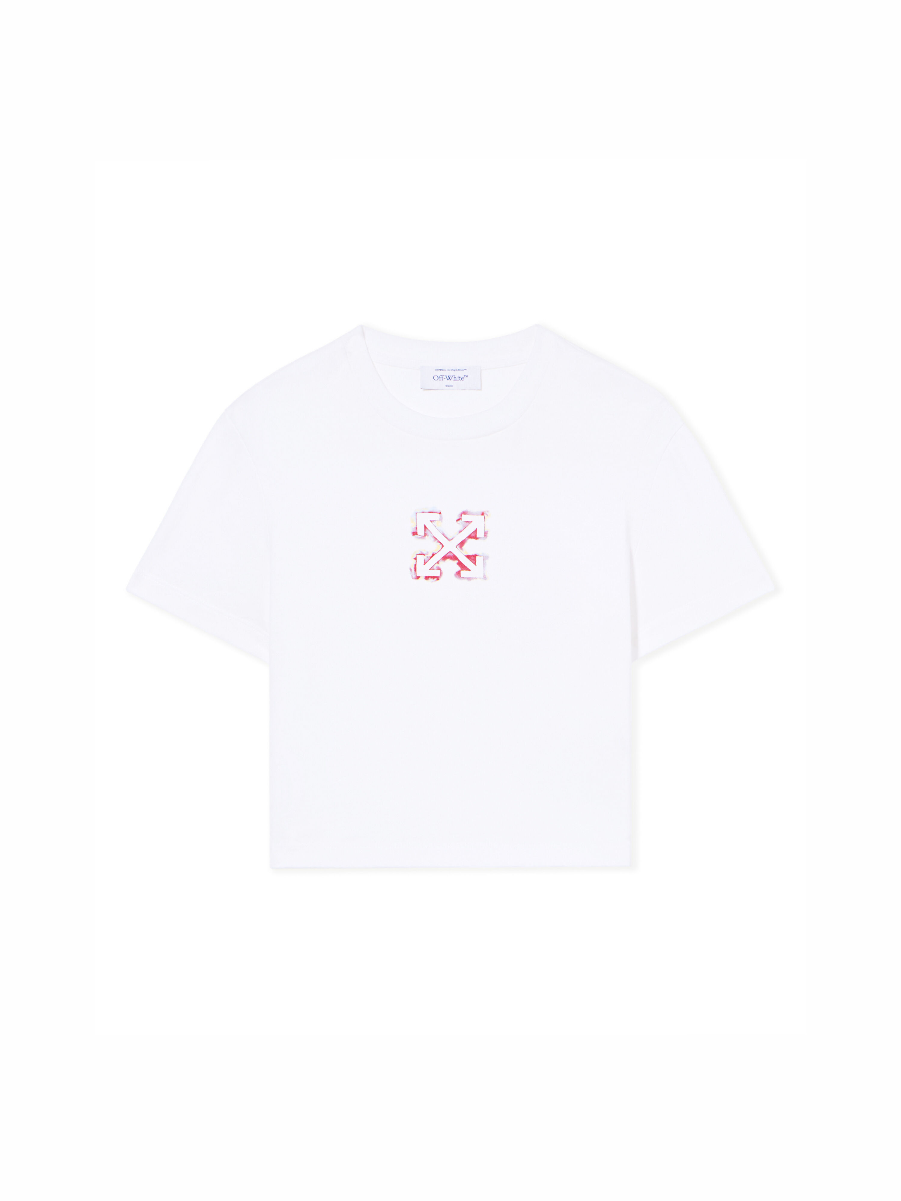 OFF WHITE Mini Water Arrow T-Shirt WHITE- RED DAHLIA OWAA133F25JER001