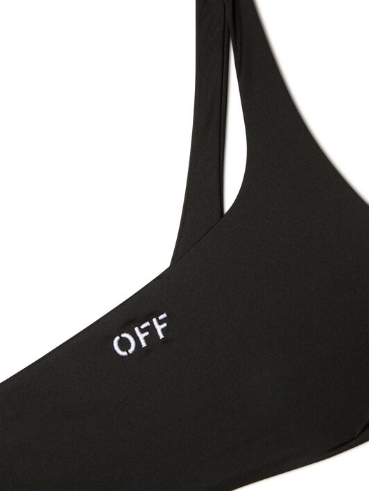 OFF WHITE Black Stamp One-Shoulder Bikini BLACK OWFE012C99FAB002