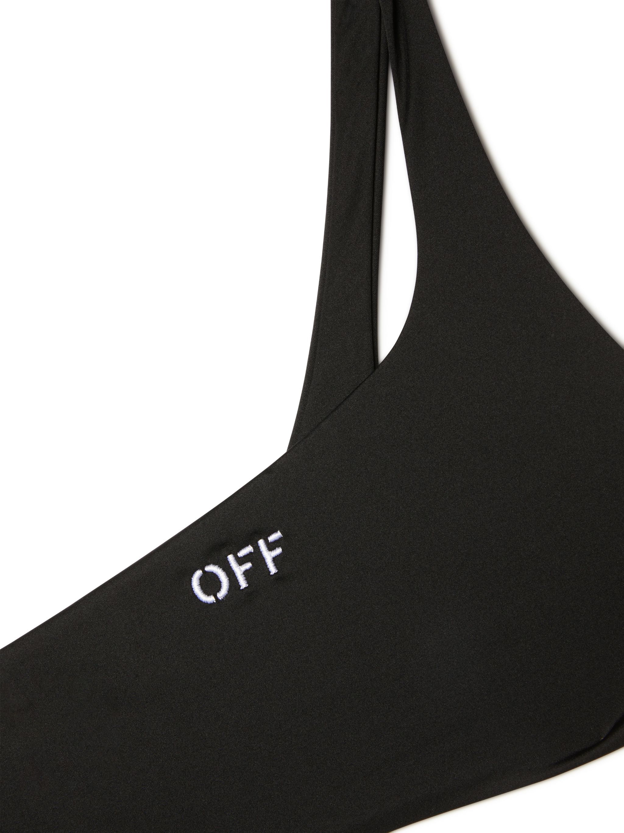 OFF WHITE Black Stamp One-Shoulder Bikini BLACK OWFE012C99FAB002
