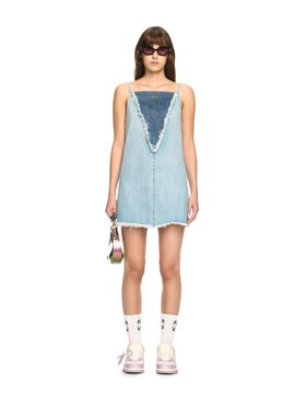 OFF WHITE Blaues Denim Doll-Kleid BLAU OWYM033S25DEN001