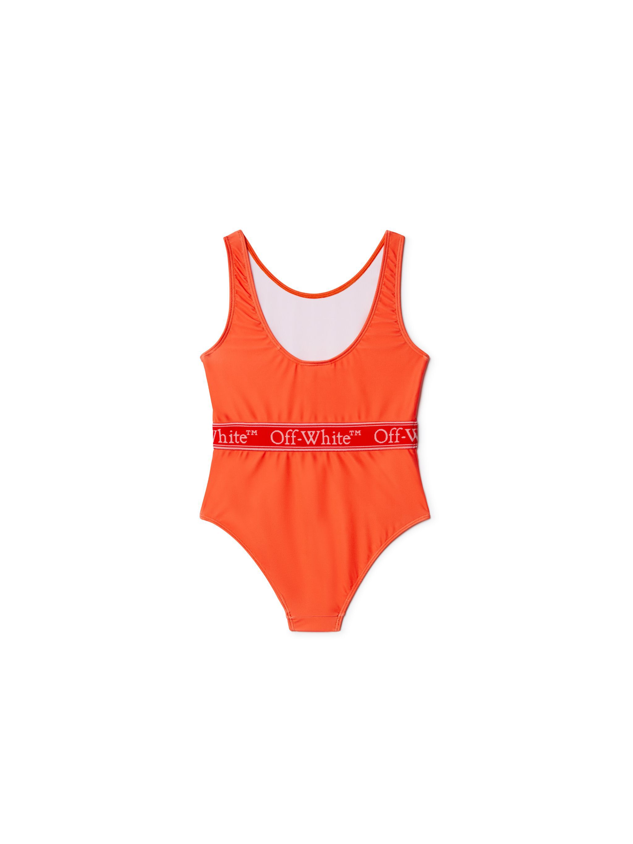 OFF WHITE Costume Da Bagno Bookish Con Banda Logata ARANCIONE OGFA001S25JER001