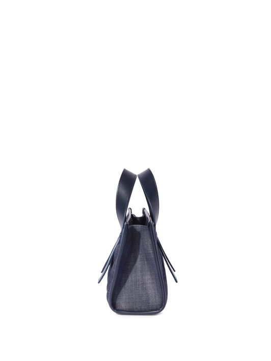 OFF WHITE Dunkelblaue Gequiltete Denim Einkaufstasche BLAU OWNA238S25FAB001