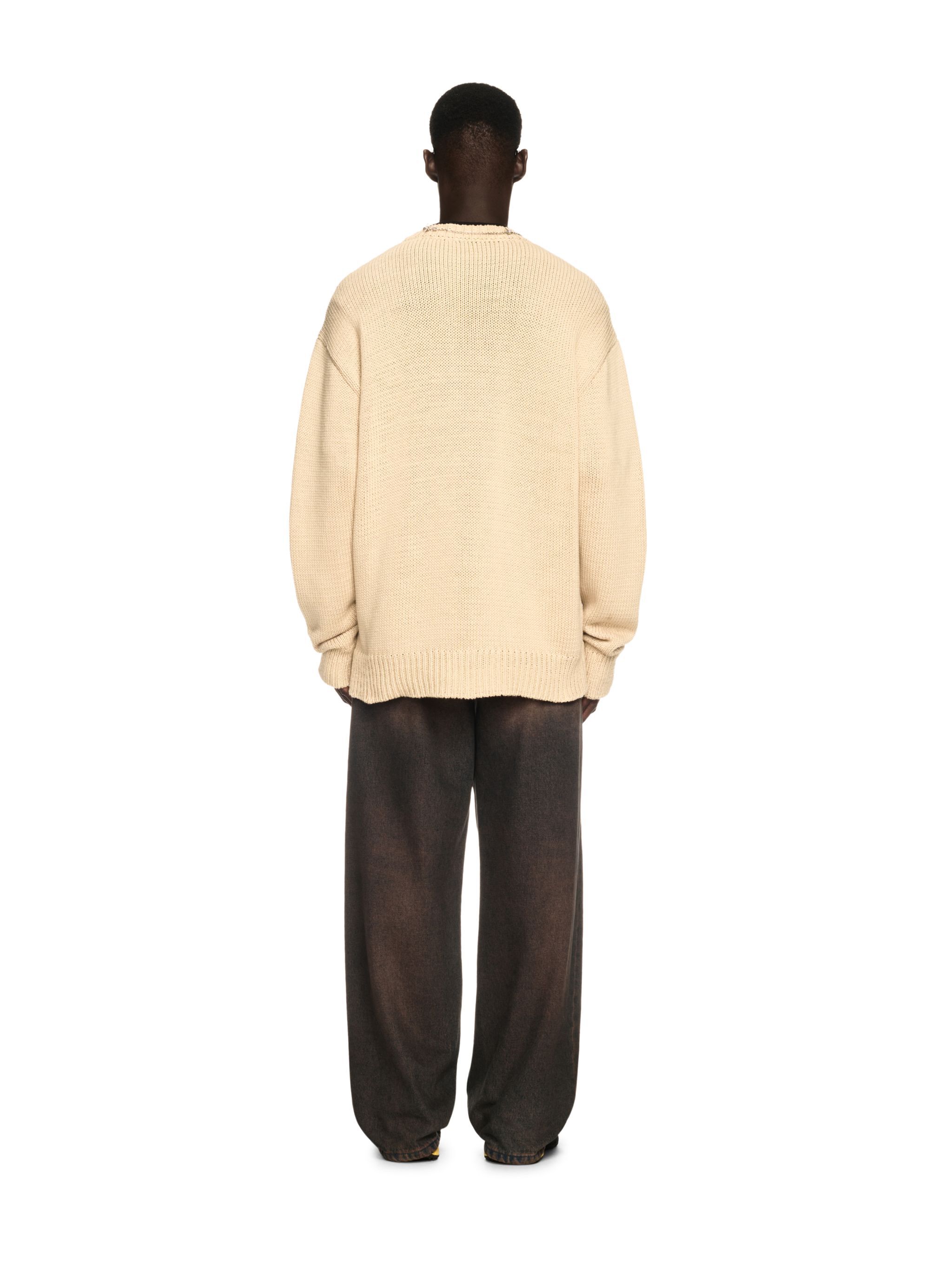 OFF WHITE Big Bookish Chunky Knit Crewn Creme Brul NEUTRALS OMHE167S25KNI001