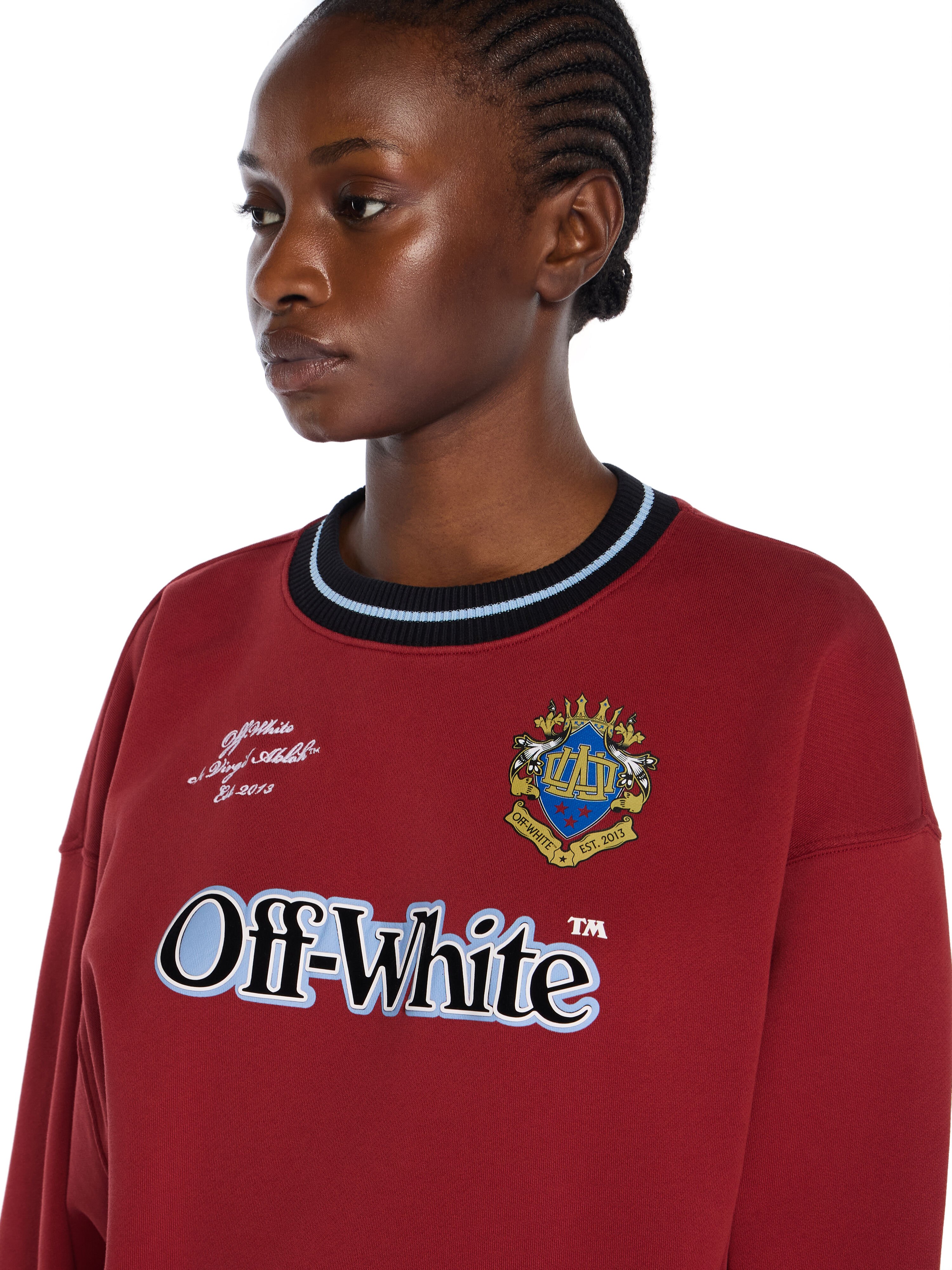 Sporty Over Crew Logo Sweatshirt OFF WHITE Sporty Over Crew Logo Sweatshirt RED DAHLIA-BLACK OWBA075F25FLE003