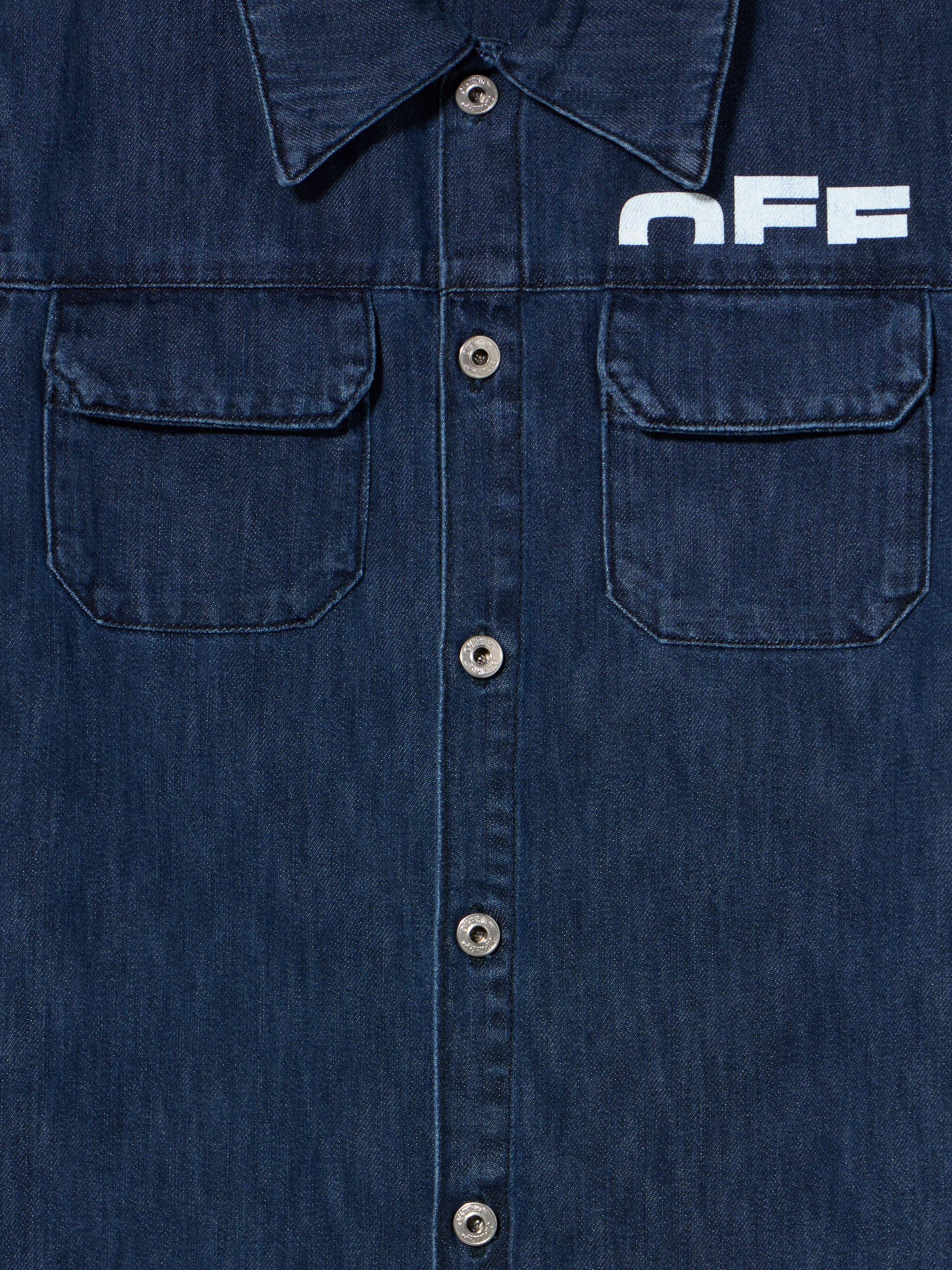 OFF WHITE Type Logo Denim Shirt INDIGO - WHITE OBYD003F25DEN001