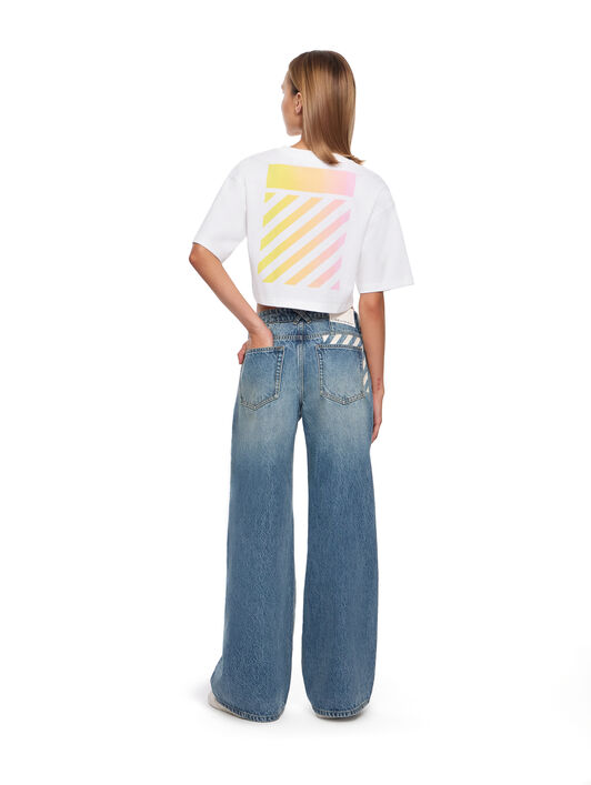 LAB L/AB Gradient Logo Cropped T-Shirt Bright White LABF2639A00037T