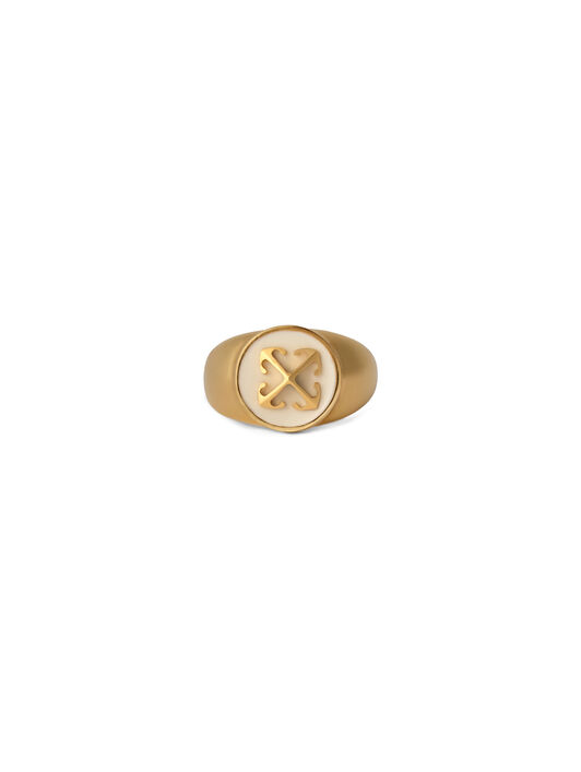 OFF WHITE Round Arrow Ring GOLD OWOC11MC99MET001