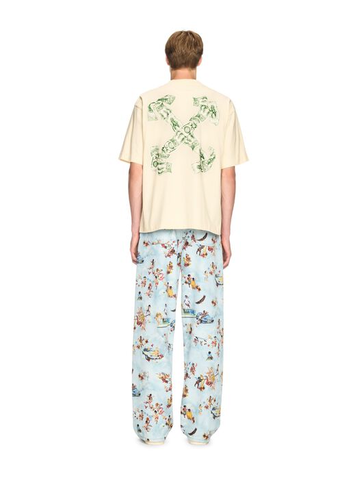 OFF WHITE Creme Geld-Pfeil T-Shirt NEUTRAL OMAA120S25JER00E