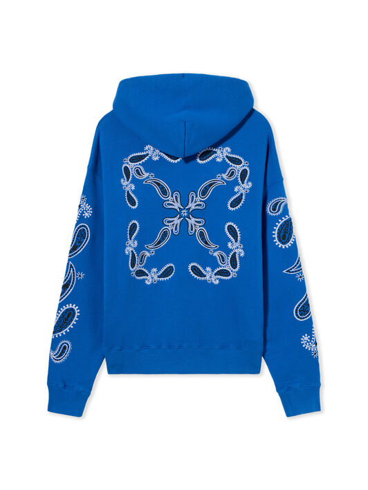 OFF WHITE Bandana Arrow Skate Hoodie NAUTICAL BLUE  WHITE OMBB085S24FLE003