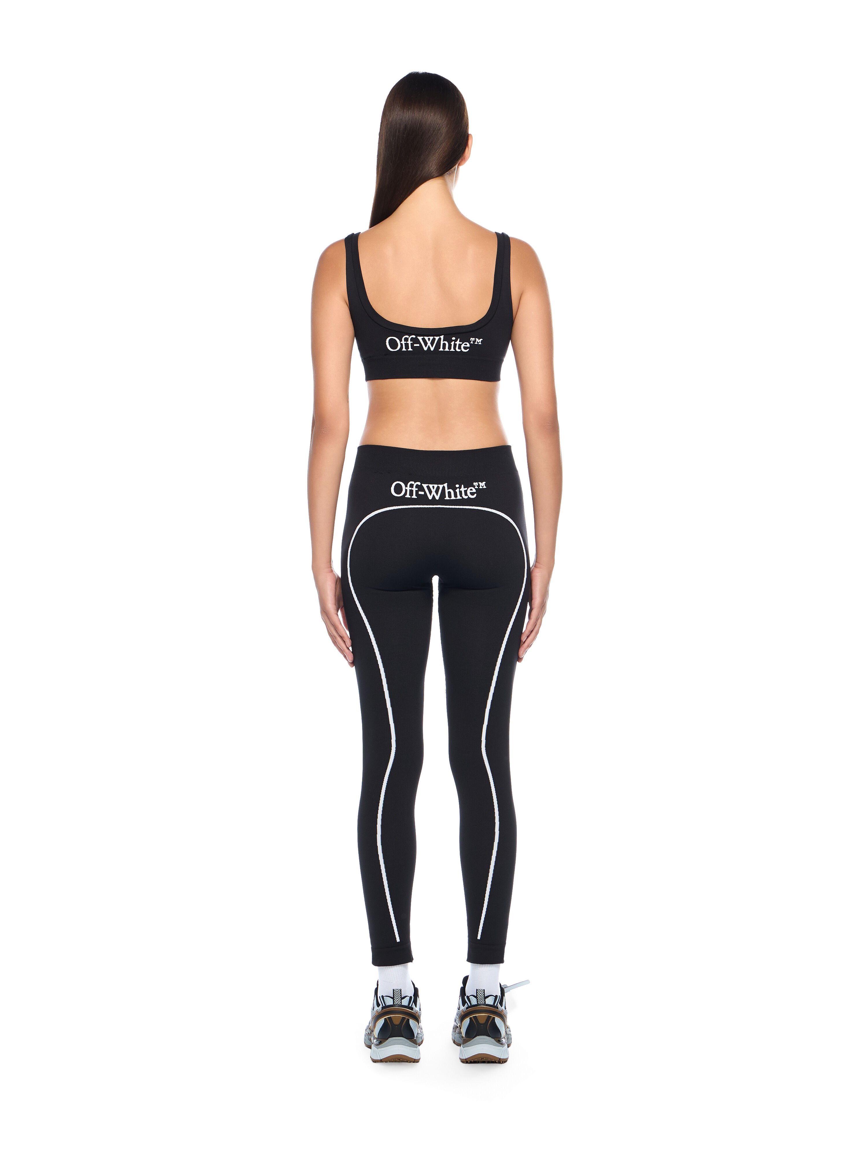 OFF WHITE Off Stamp Seamless Bra BLACK - WHITE OWVO05NC99KNI001