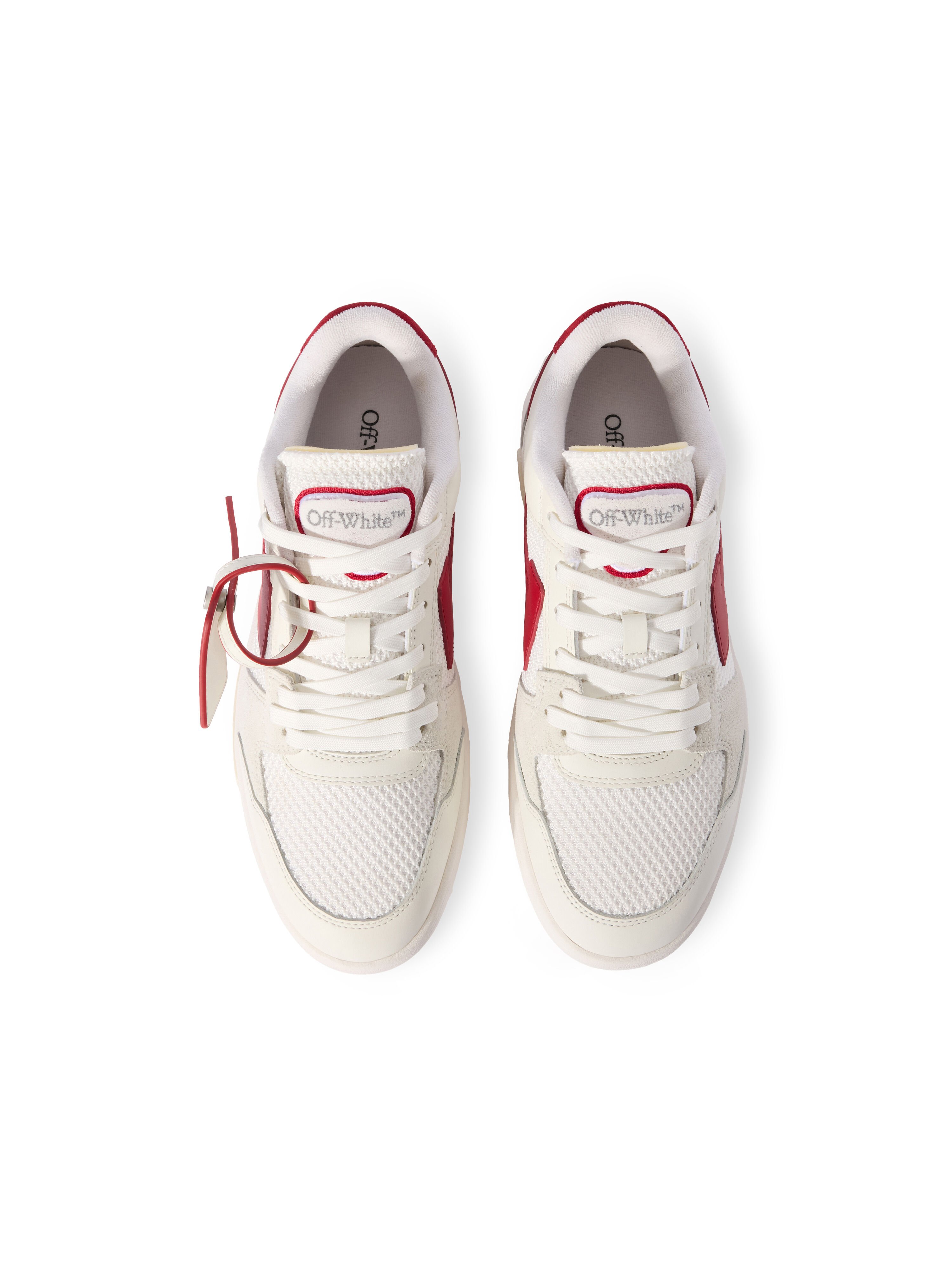 OFF WHITE Out Of Office Slim Sneakers WHITE - STRAWBERRY RED OMIA243F25LEA001
