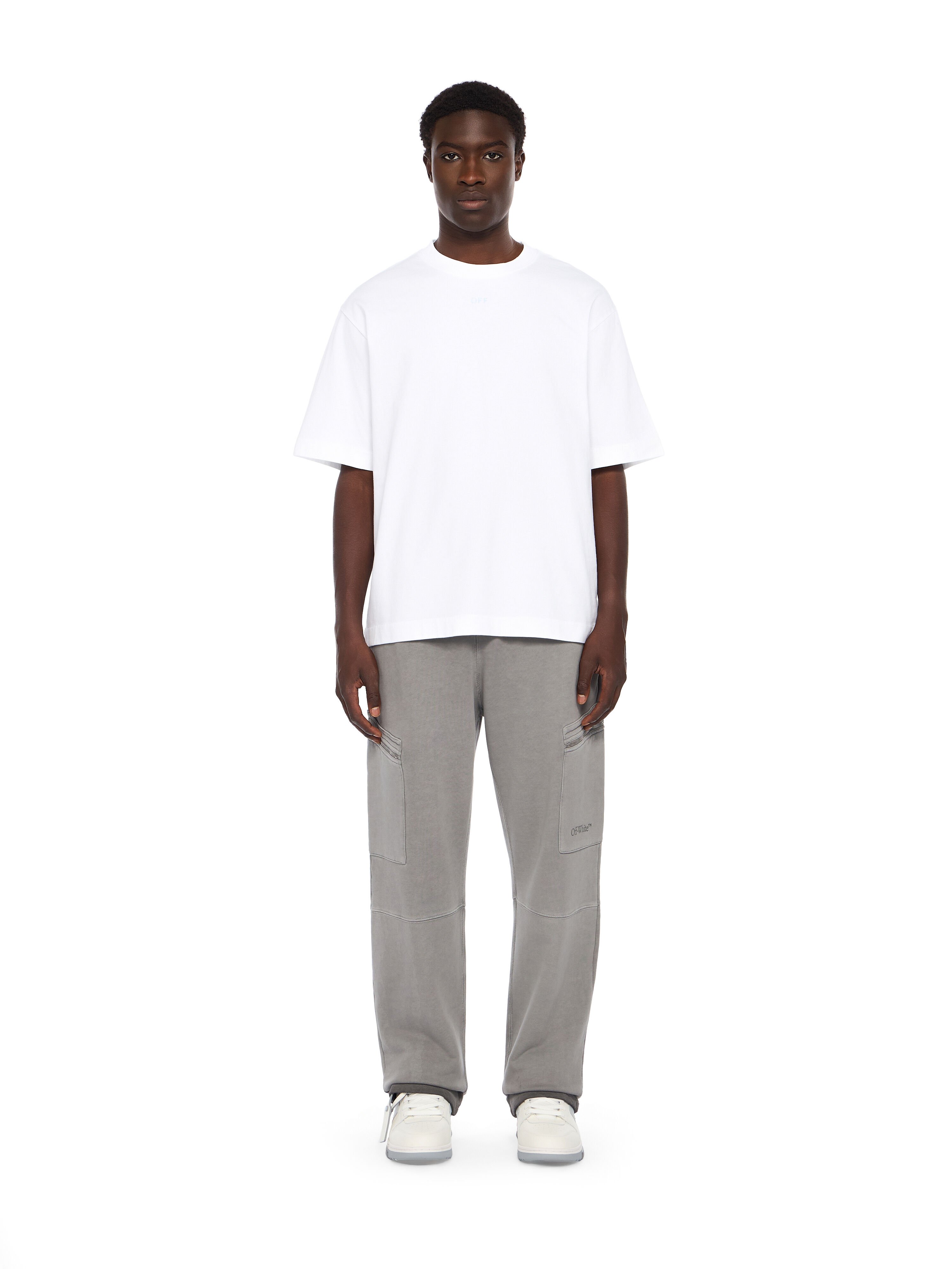 OFF WHITE Stencil Arrow Skate Logo T-Shirt WHITE - CLOUDY OMAA120F25JER00D