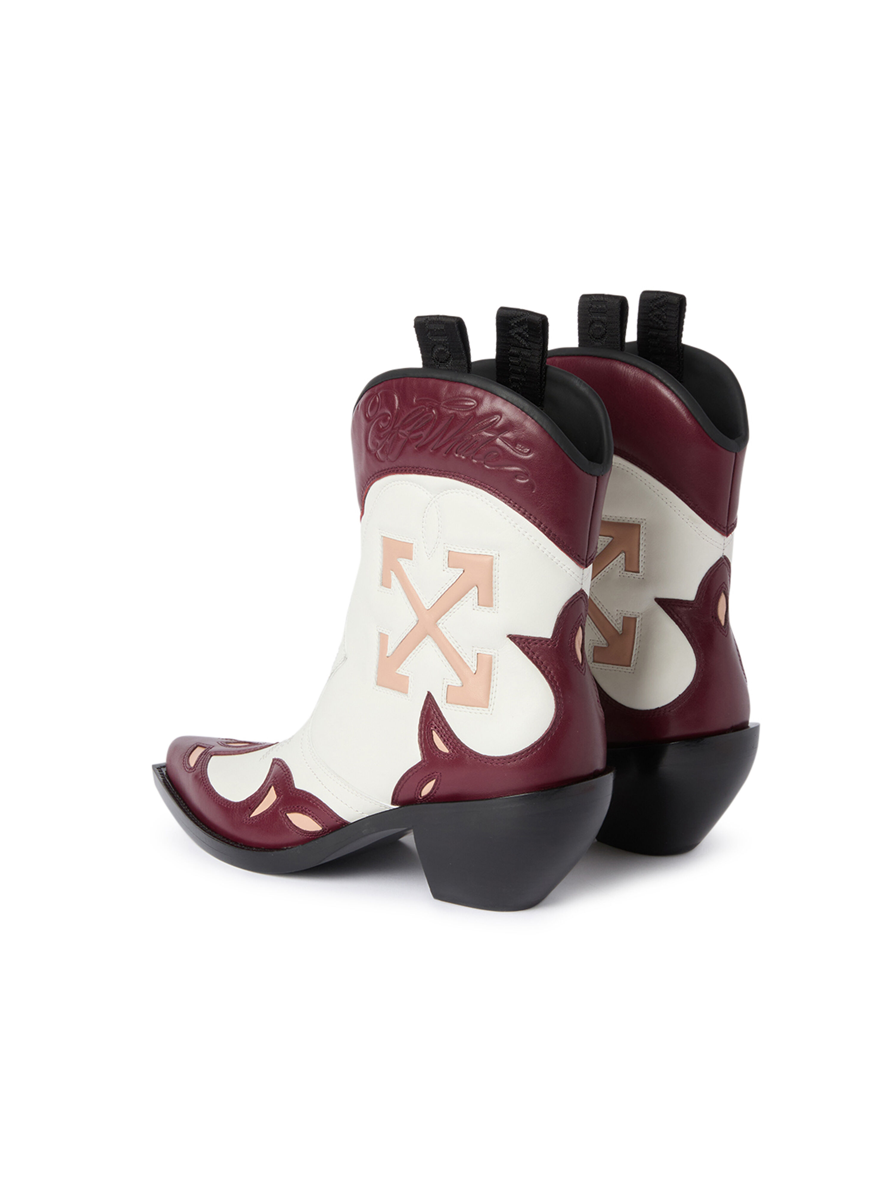 Santiago Texan Ankle Boots OFF WHITE Santiago Texan Ankle Boots OFF WHITE/BURGUNDY OF06091101